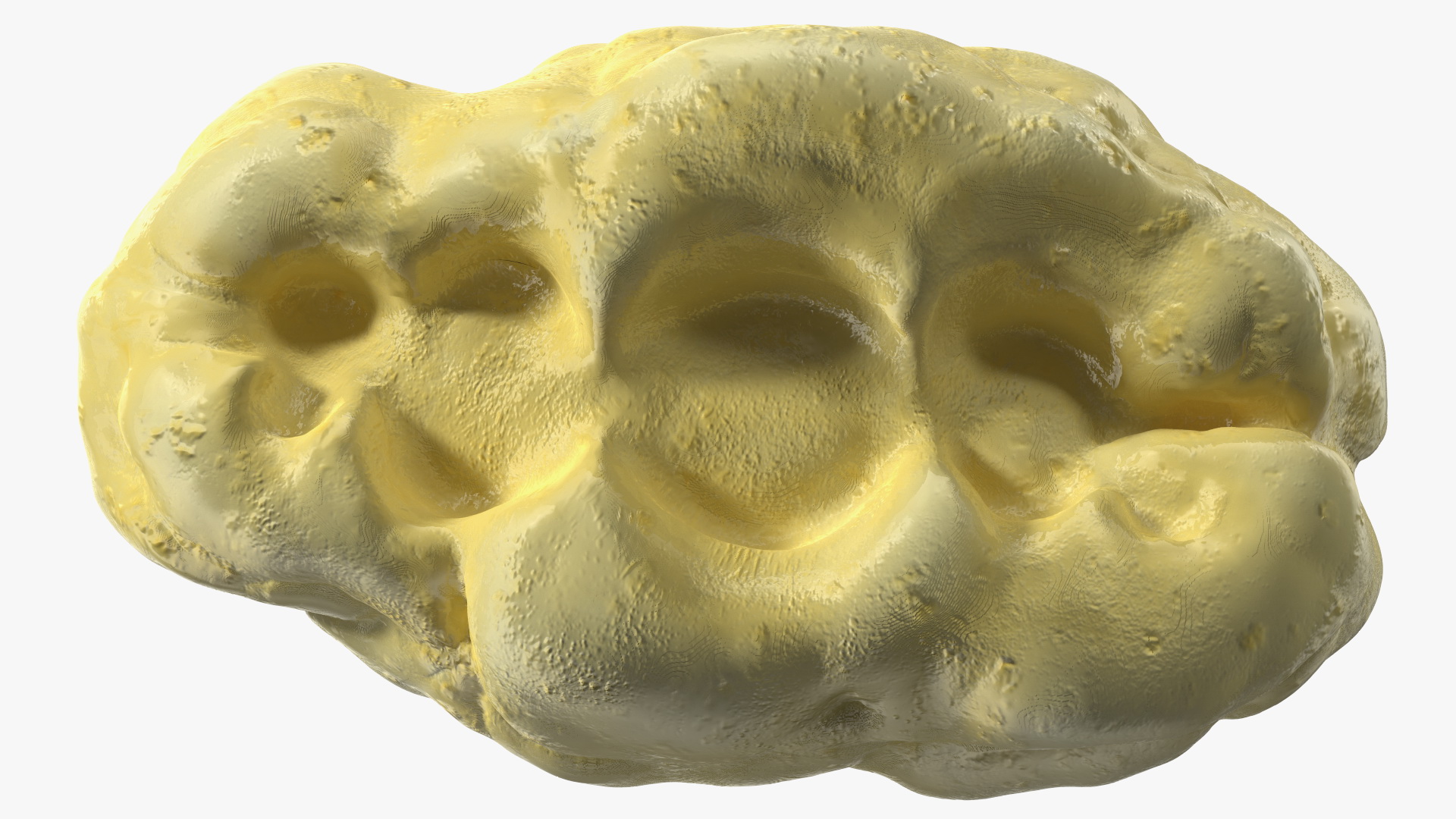 3D Yellow Chewed Bubble Gum with Teeth Marks