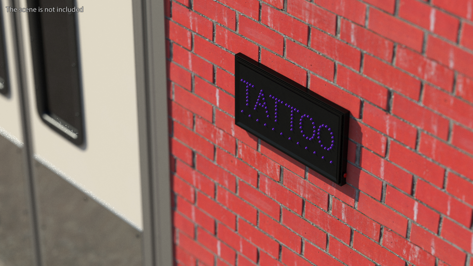 3D model Tattoo Purple LED Neon Light Sign for Business OFF