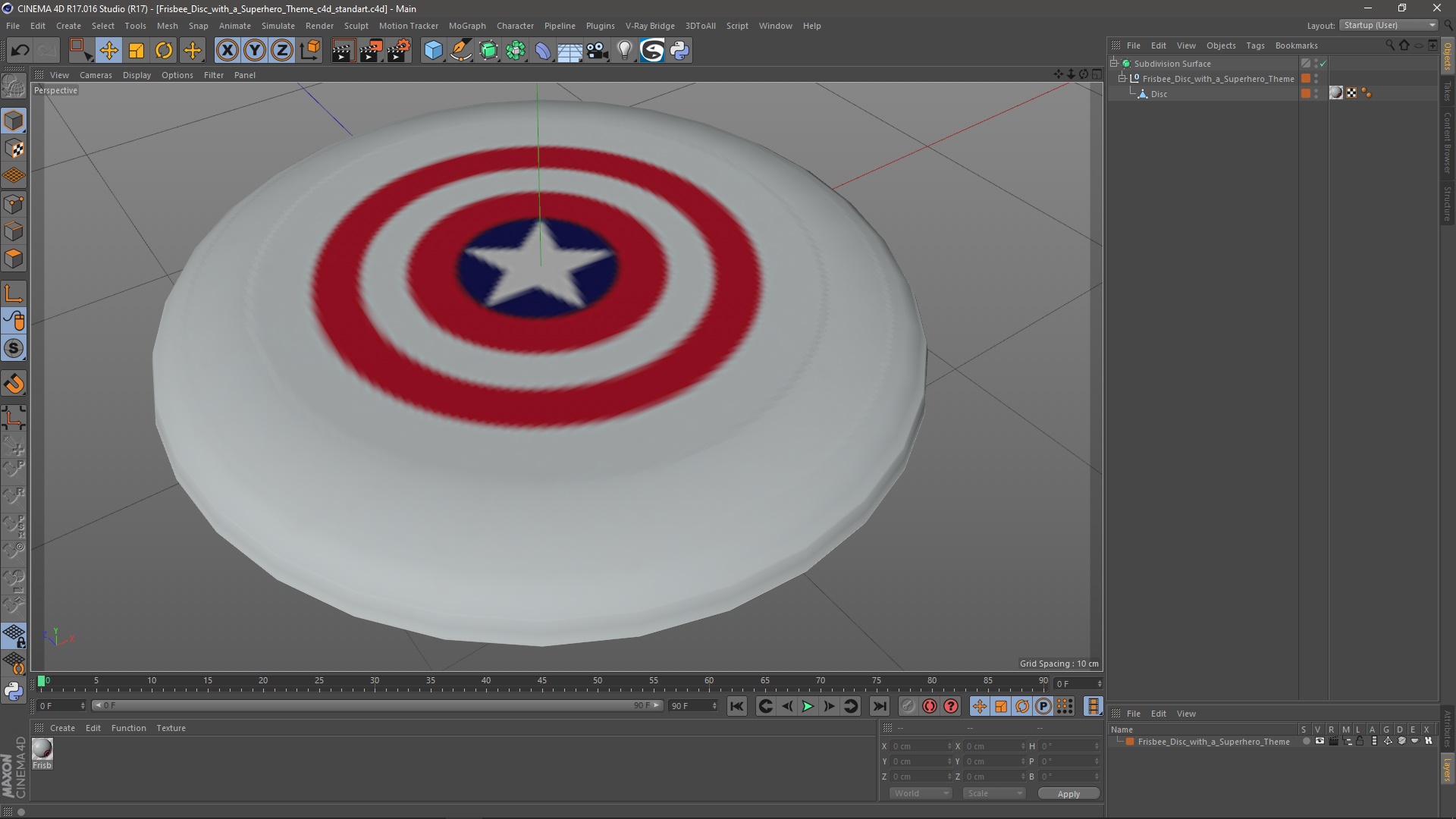 3D model Frisbee Disc with a Superhero Theme