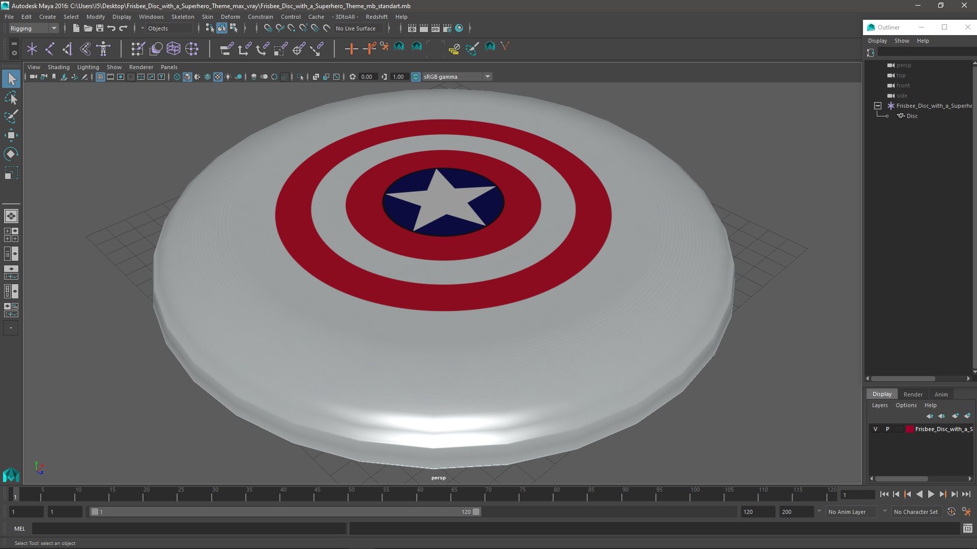 3D model Frisbee Disc with a Superhero Theme