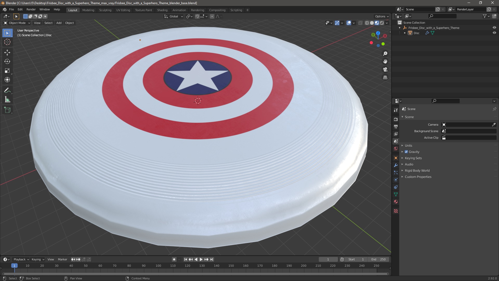 3D model Frisbee Disc with a Superhero Theme
