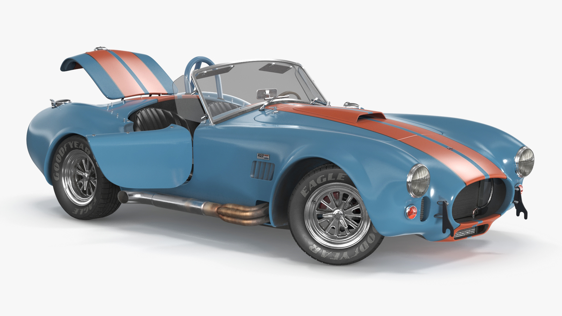 1965 Shelby Cobra Blue Rigged 3D model