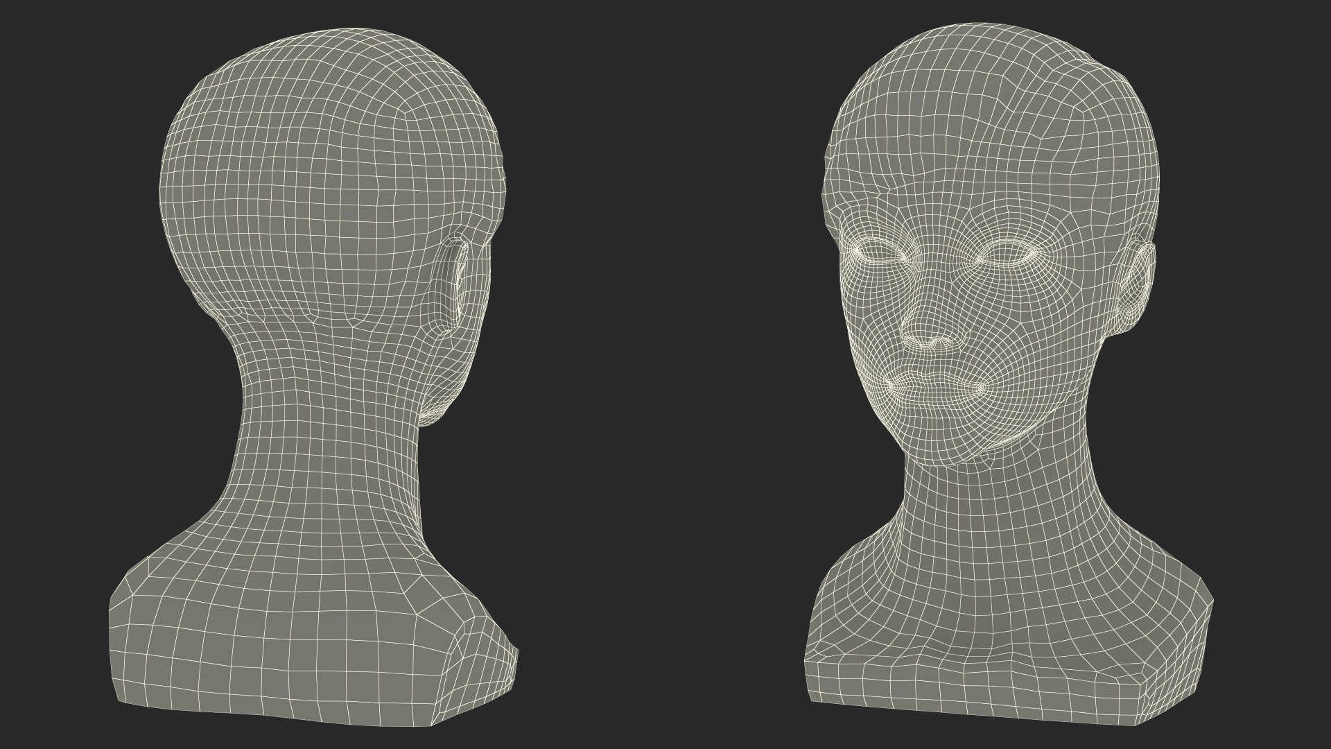 Golden Woman Mannequin Head with Hair 3D