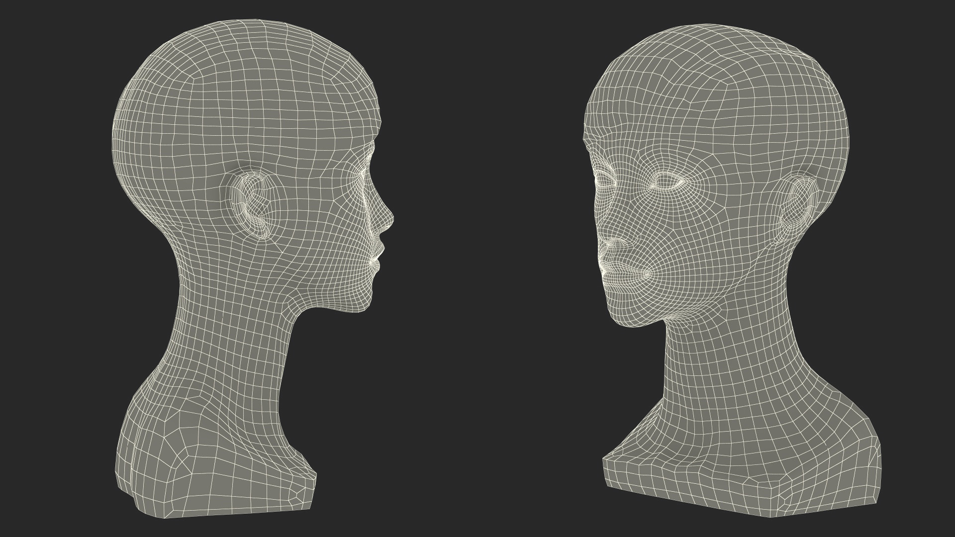 Golden Woman Mannequin Head with Hair 3D