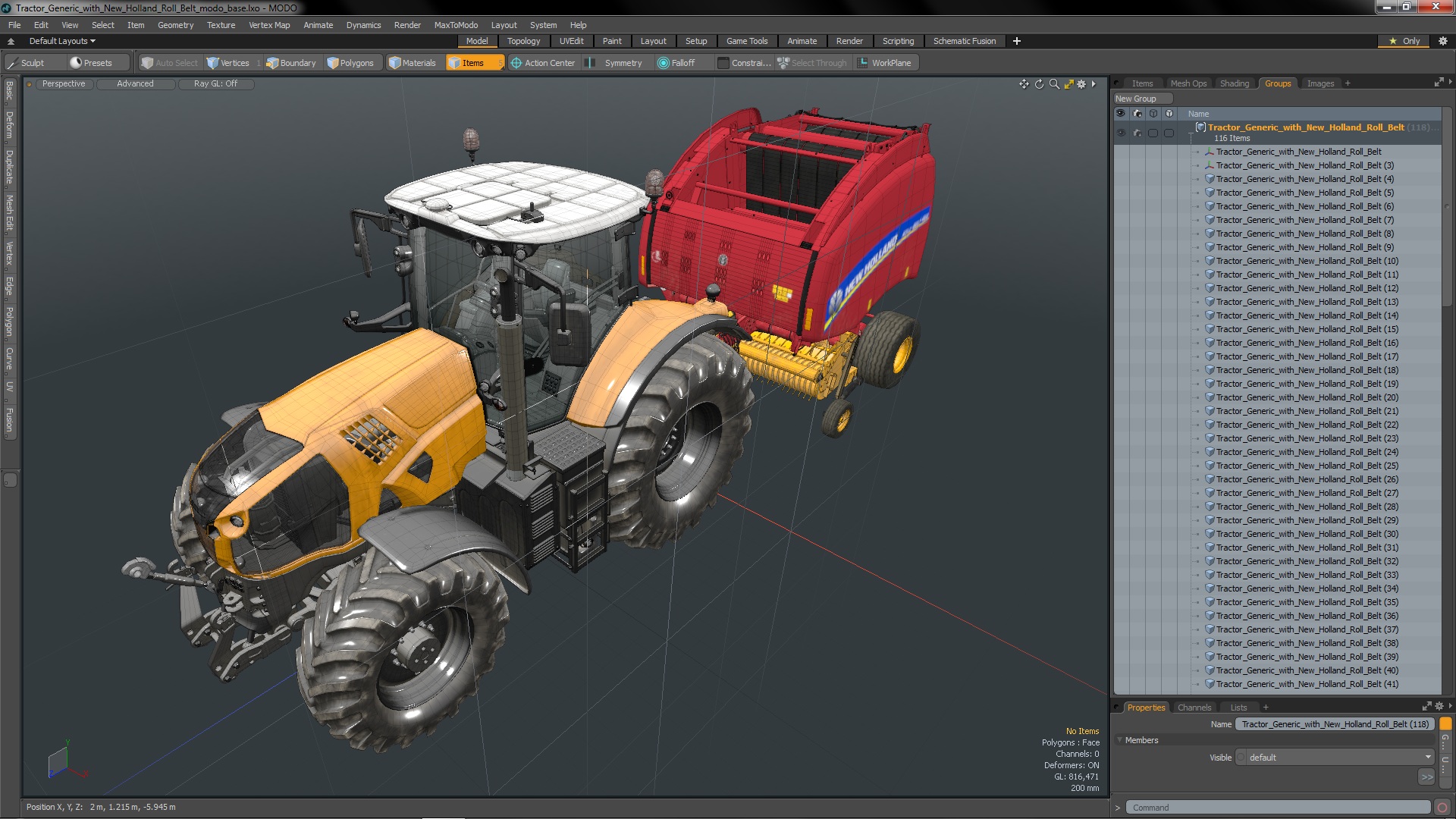 Tractor Generic with New Holland Roll Belt 3D