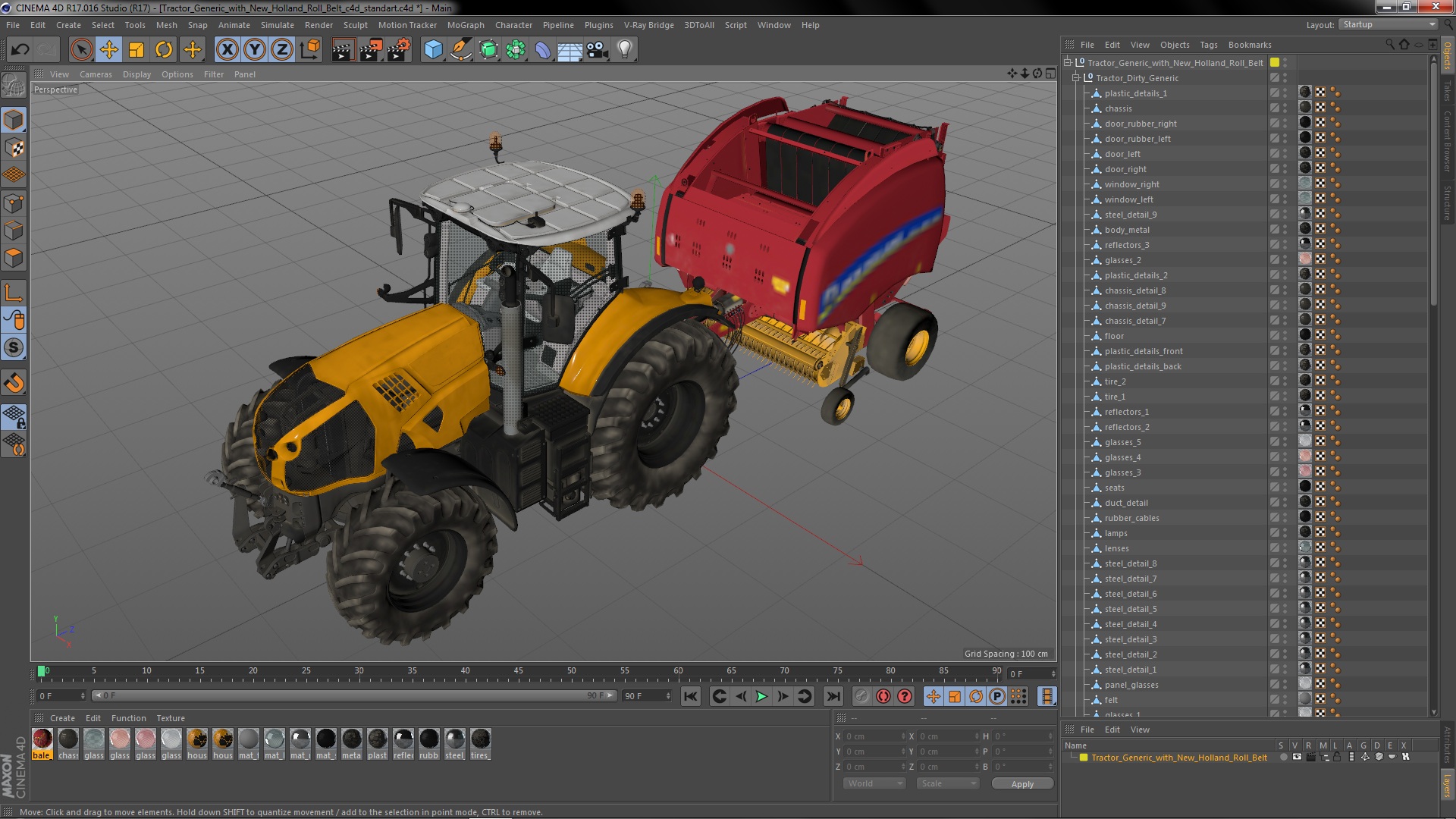 Tractor Generic with New Holland Roll Belt 3D