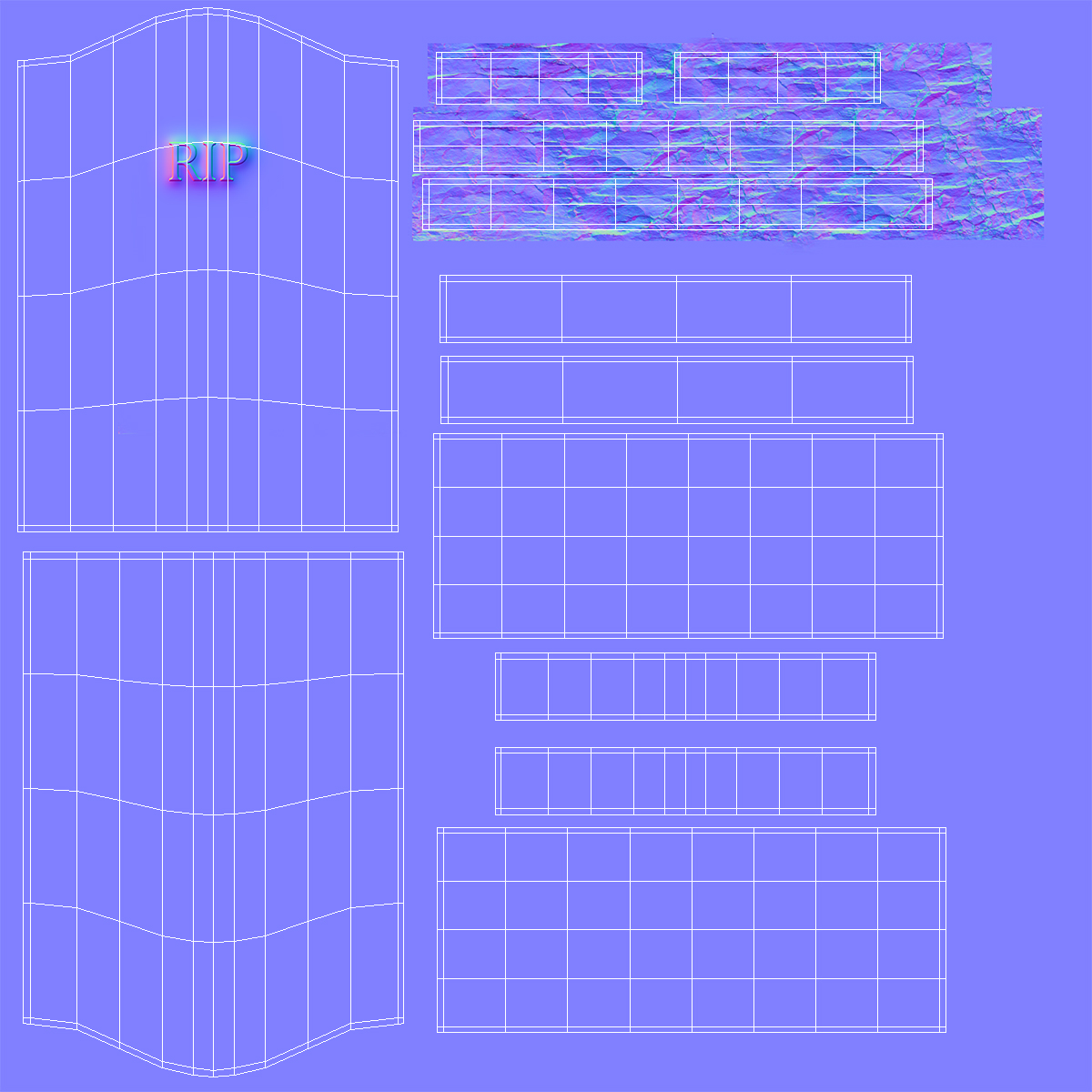 3D Granite Gravestone model