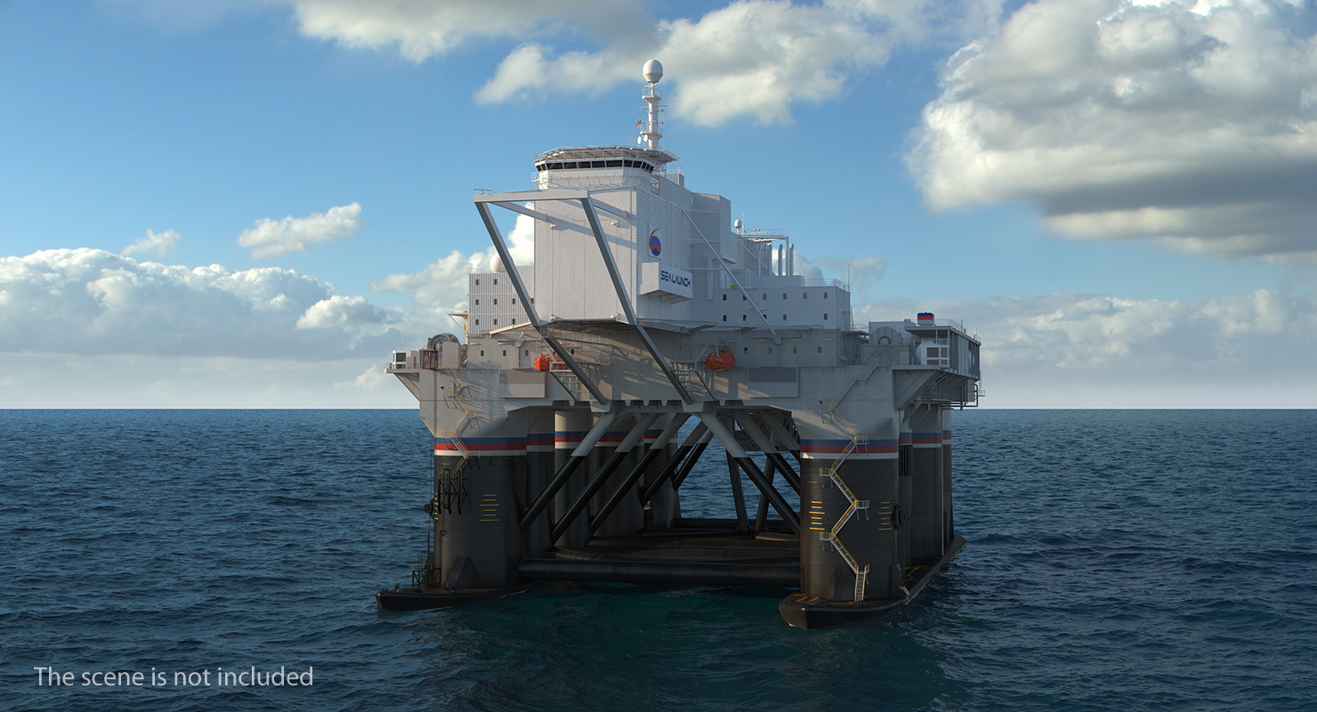 Sea Launch Platform Odyssey Rigged 3D model