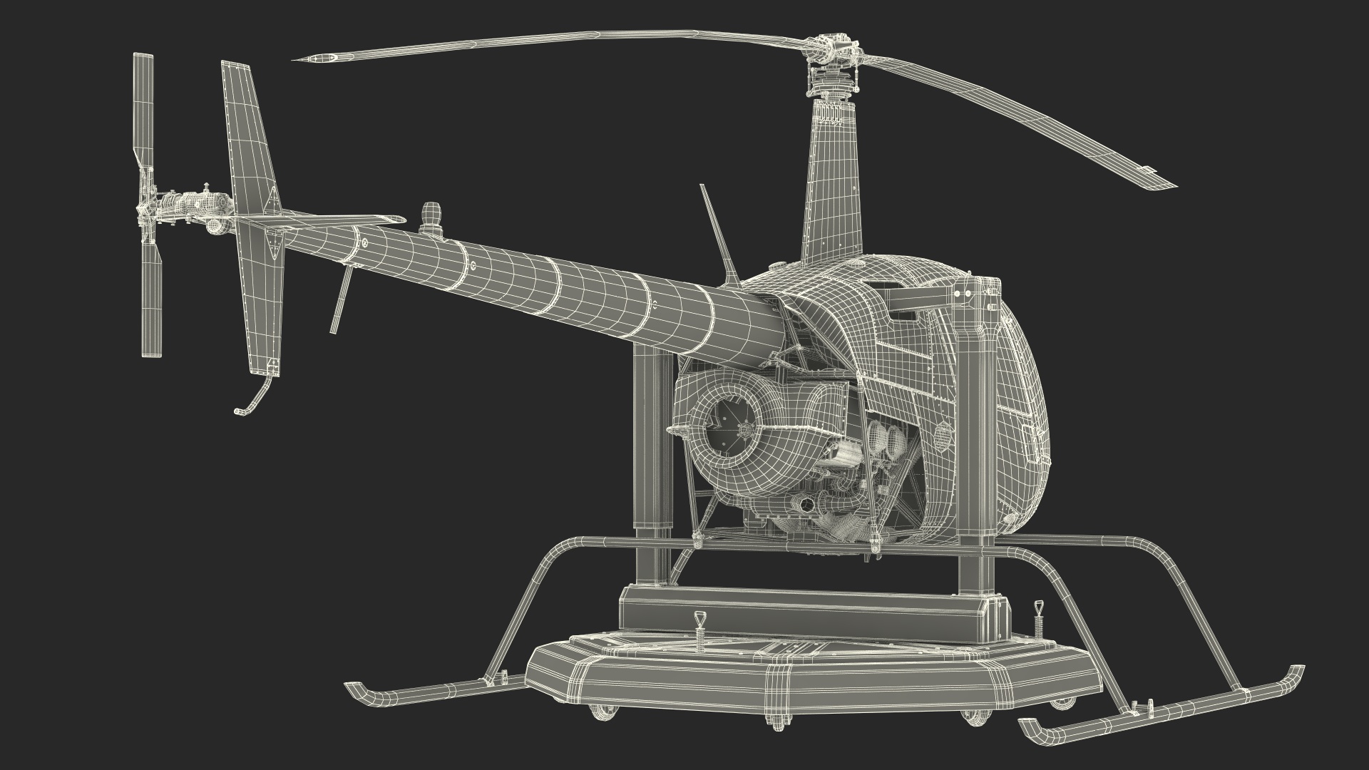3D model Helicopter Trainer Yellow