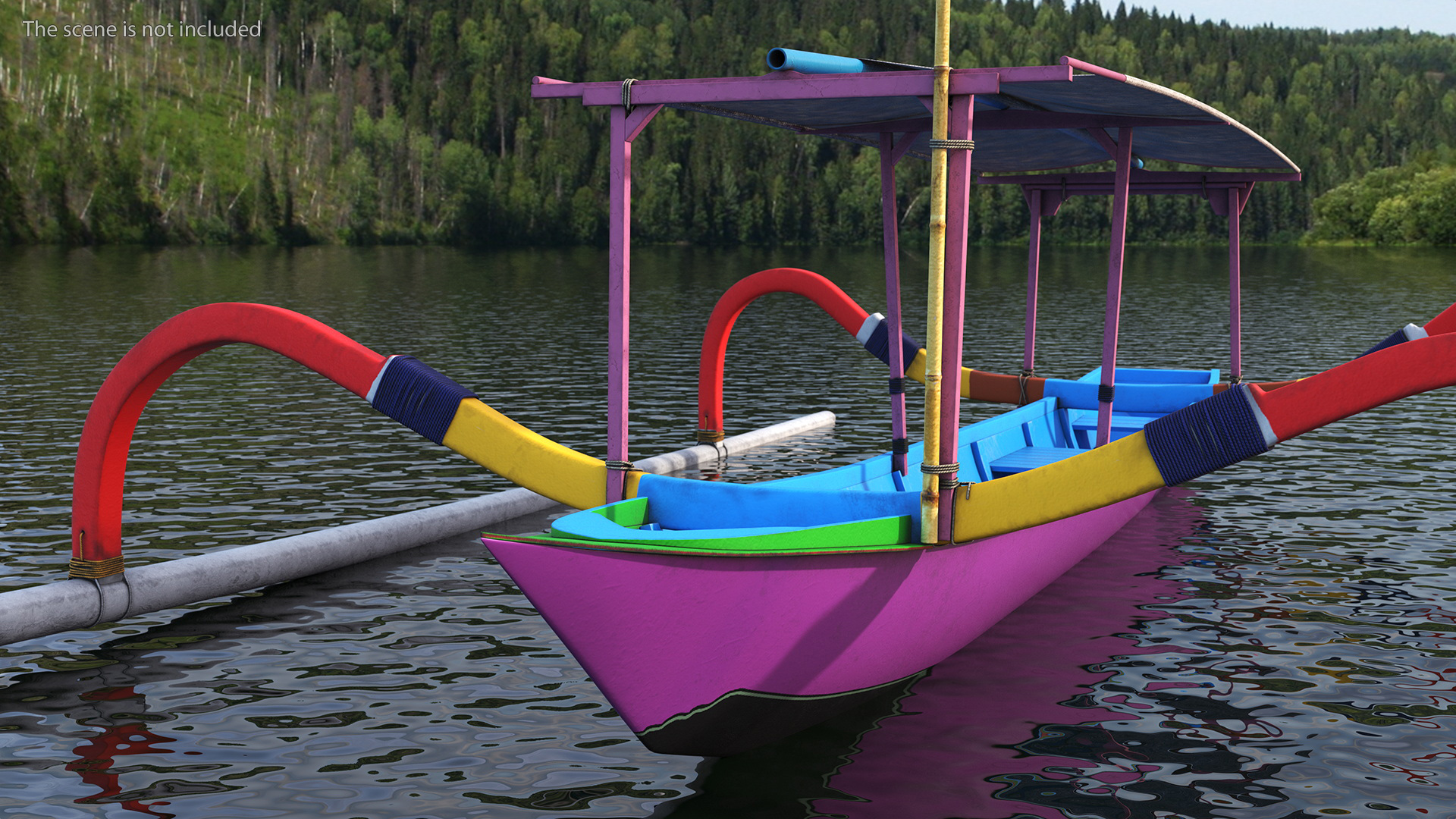 3D model Jukung Boat Colorful