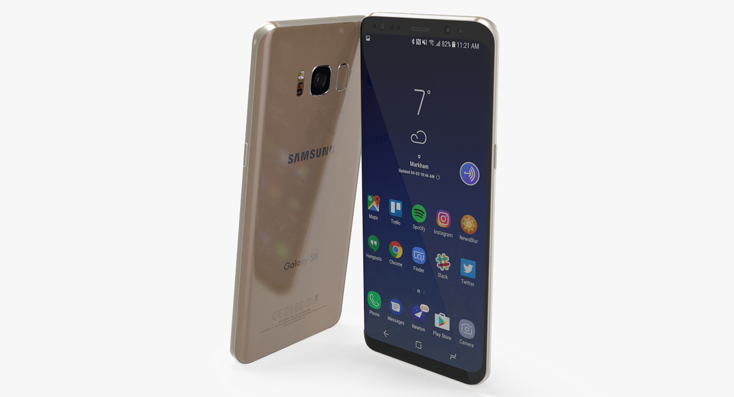 3D Samsung Galaxy S8 Maple Gold model