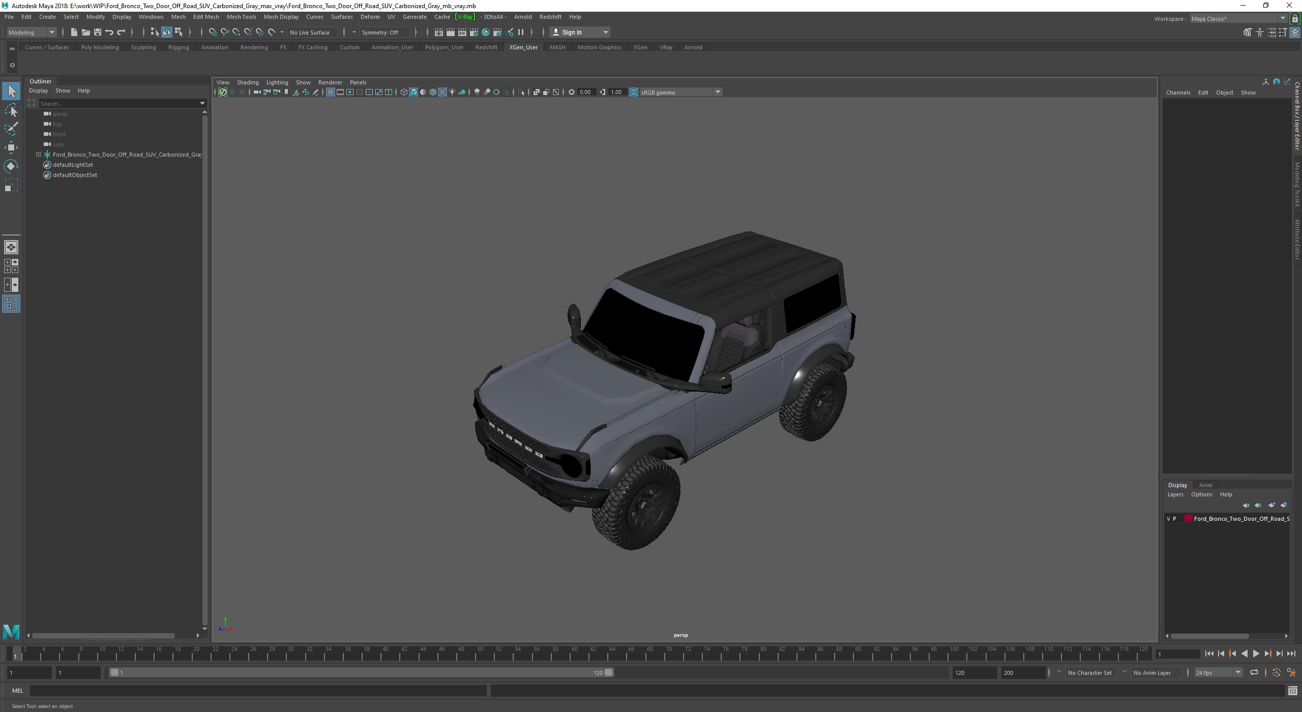 Ford Bronco Two Door Off Road SUV Carbonized Gray 3D model