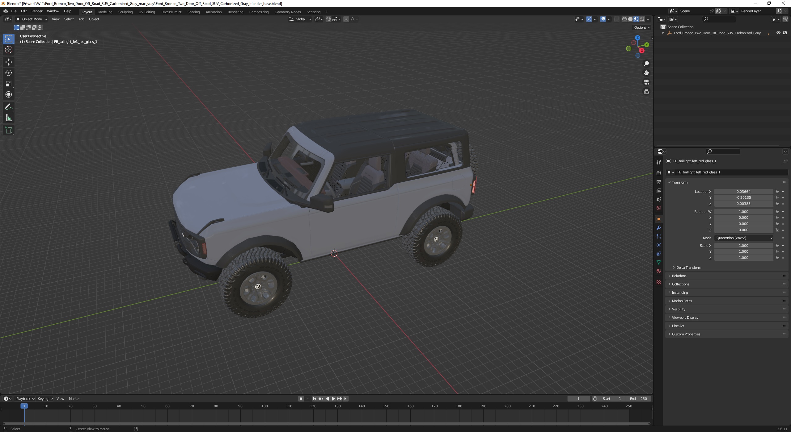 Ford Bronco Two Door Off Road SUV Carbonized Gray 3D model