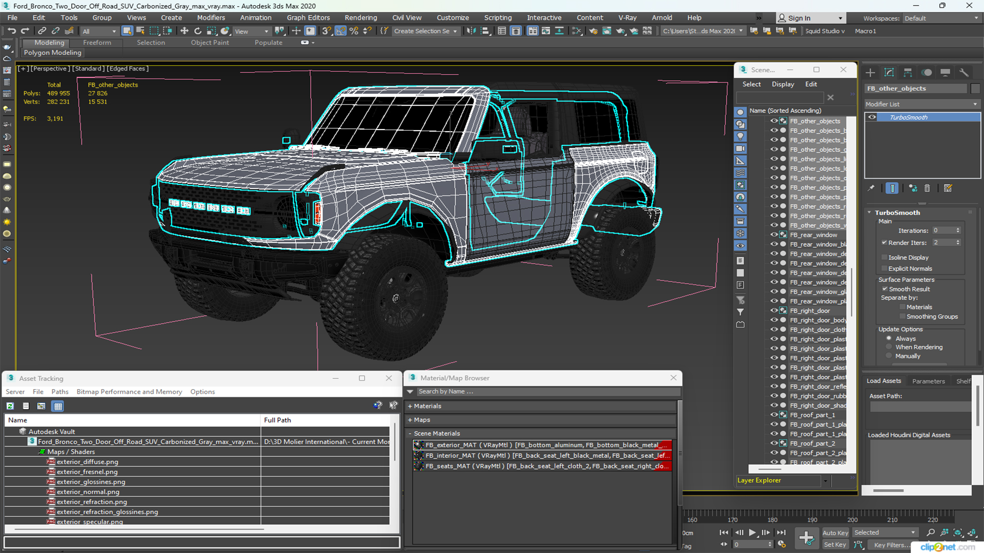 Ford Bronco Two Door Off Road SUV Carbonized Gray 3D model