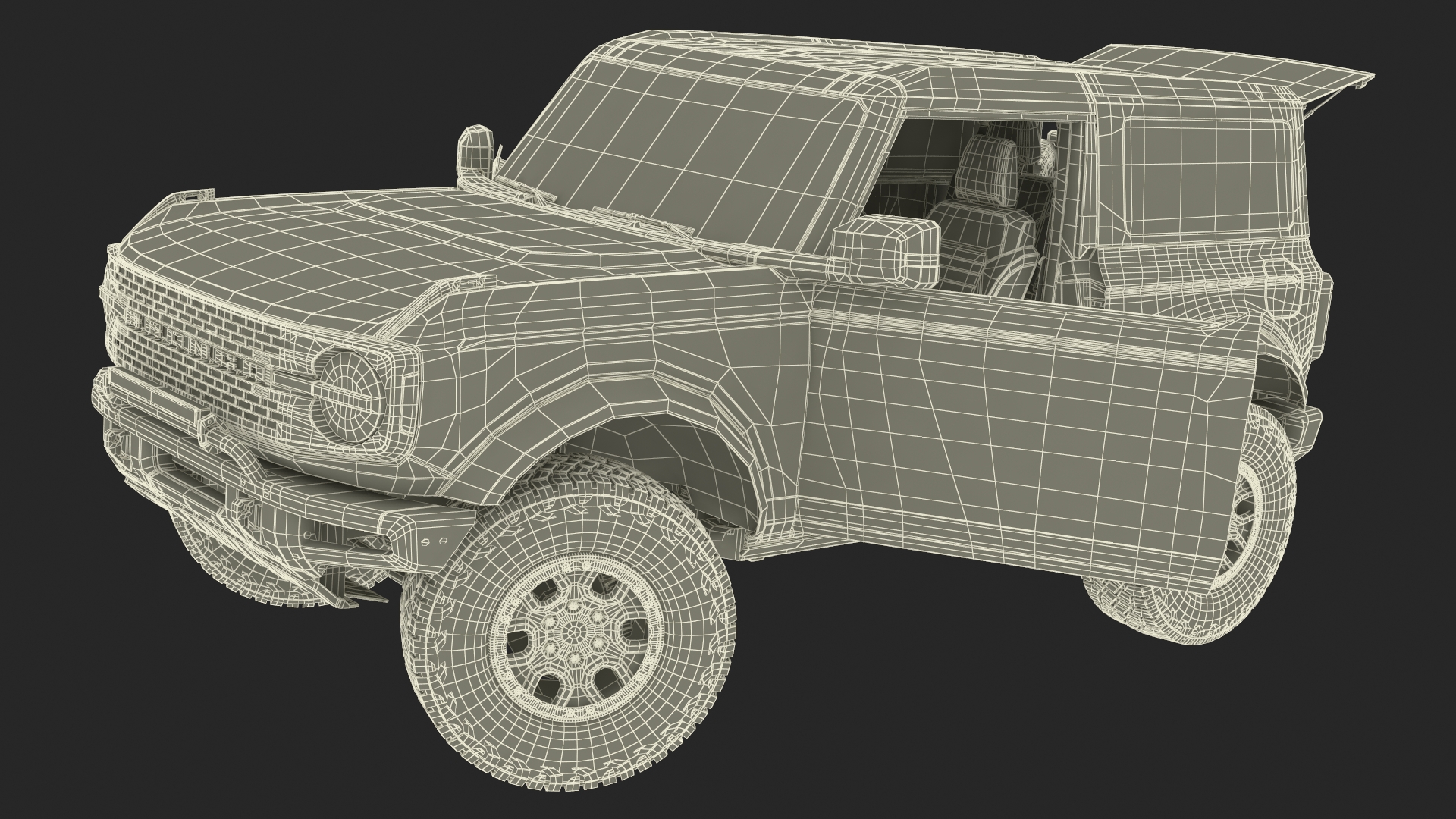 Ford Bronco Two Door Off Road SUV Carbonized Gray 3D model