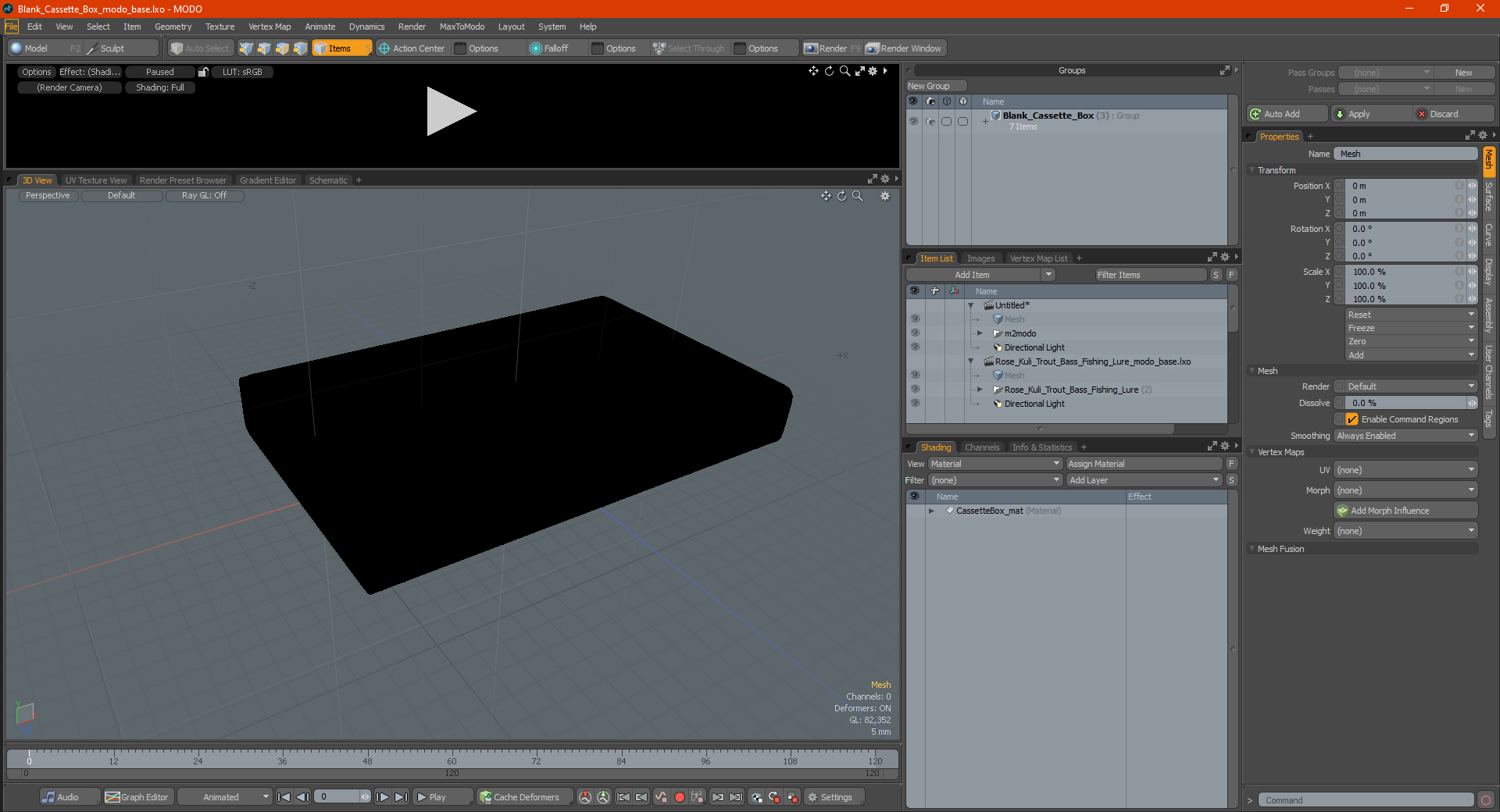 3D Blank Cassette Box model