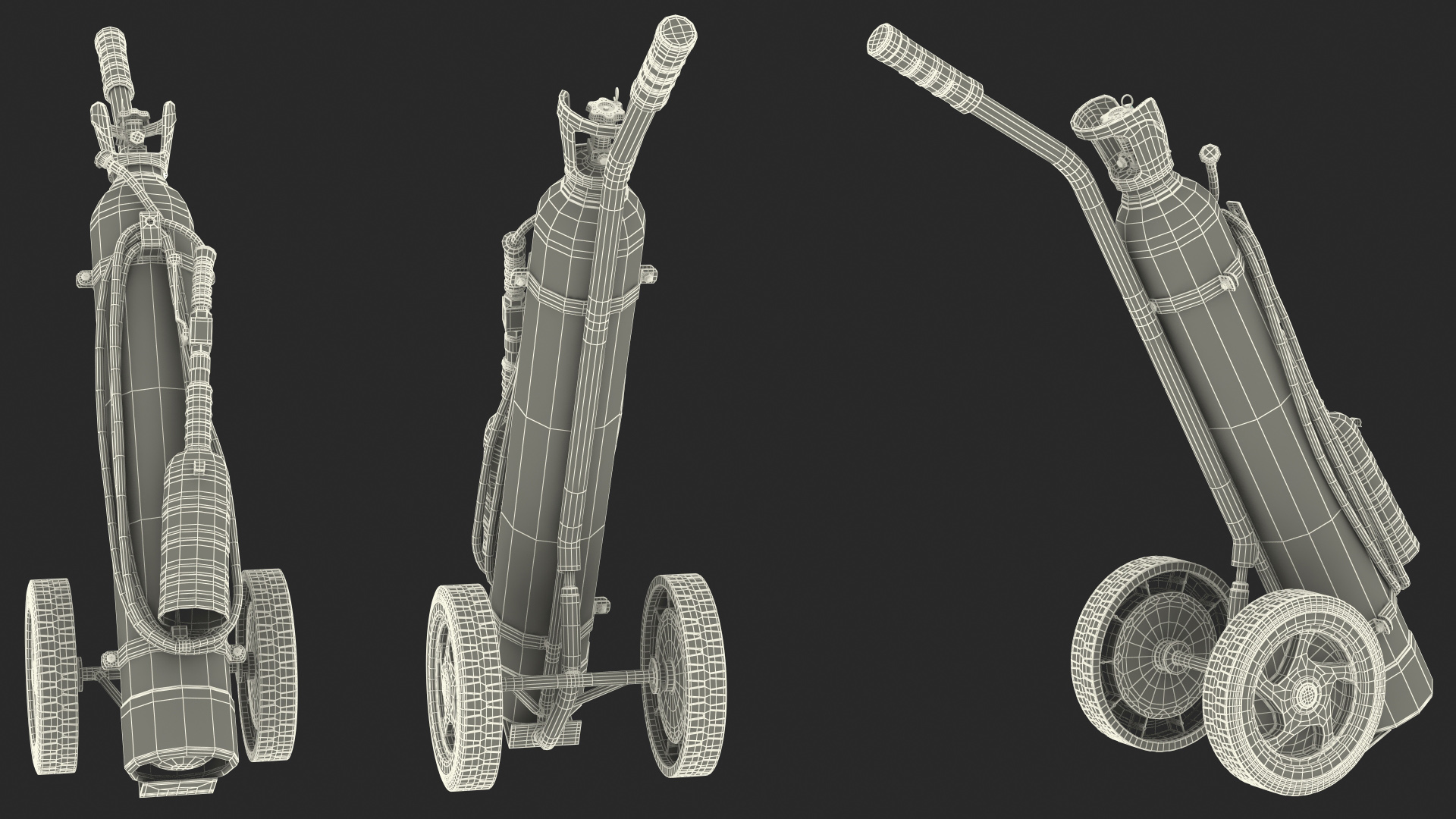 CO2 Trolley Type Fire Extinguisher 10Kg 3D model