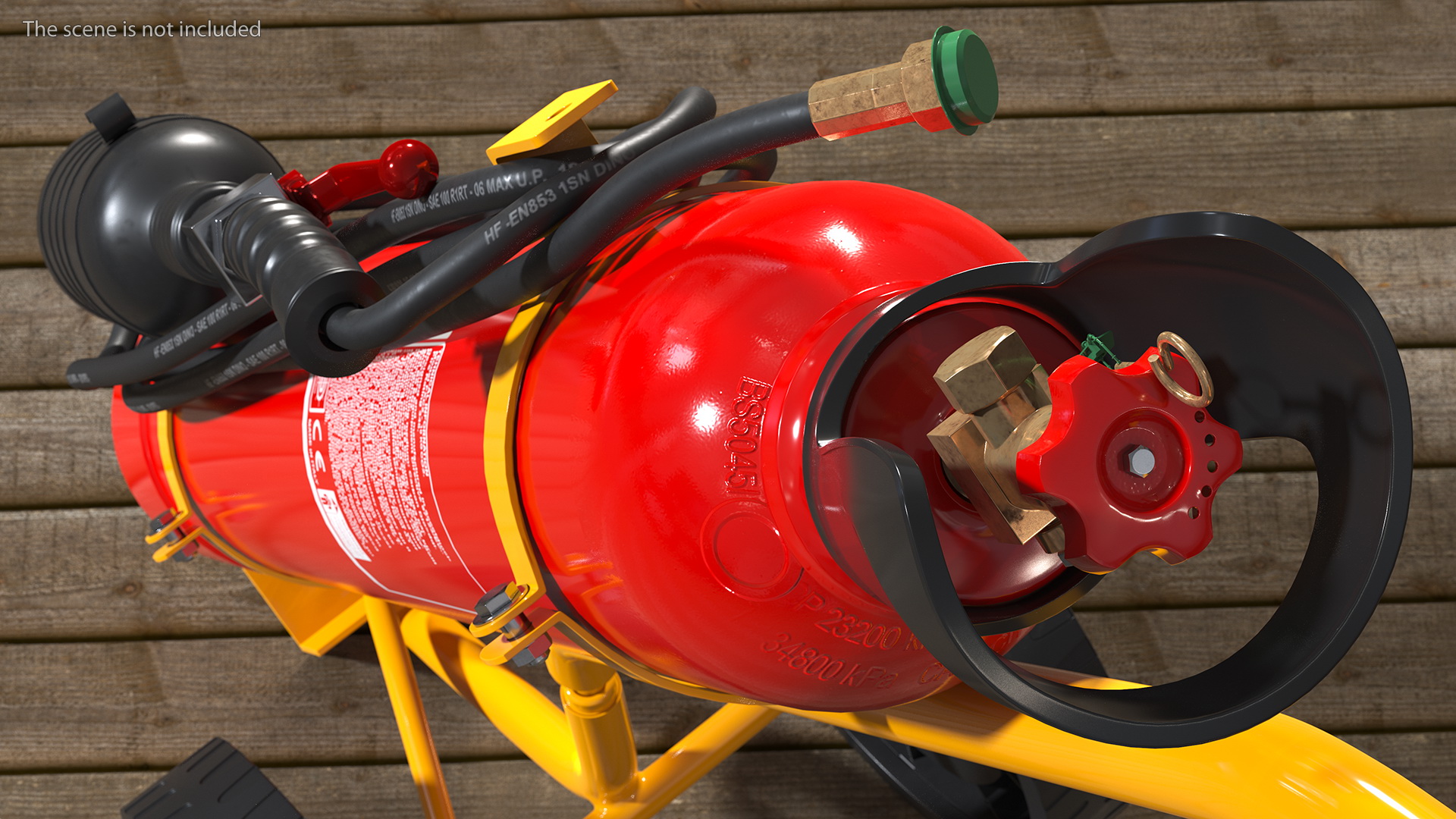 CO2 Trolley Type Fire Extinguisher 10Kg 3D model