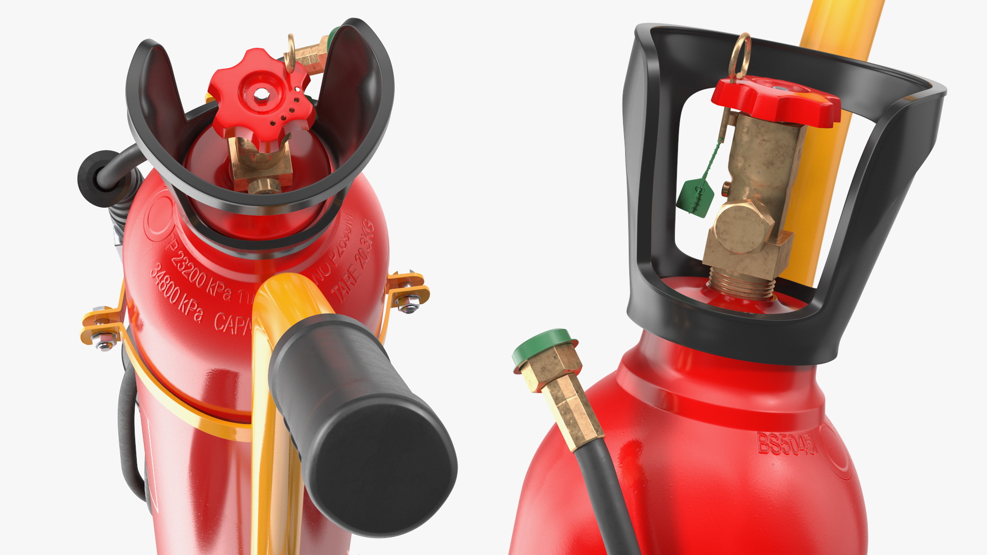 CO2 Trolley Type Fire Extinguisher 10Kg 3D model
