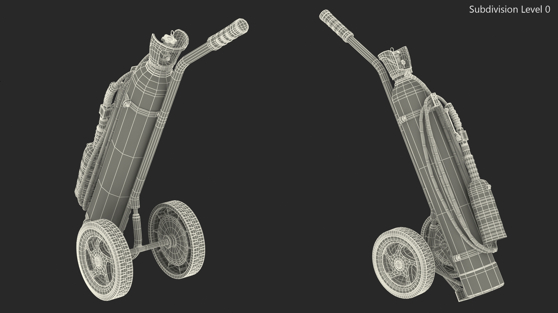 CO2 Trolley Type Fire Extinguisher 10Kg 3D model