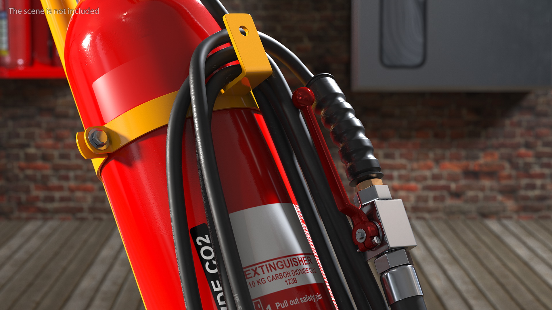 CO2 Trolley Type Fire Extinguisher 10Kg 3D model