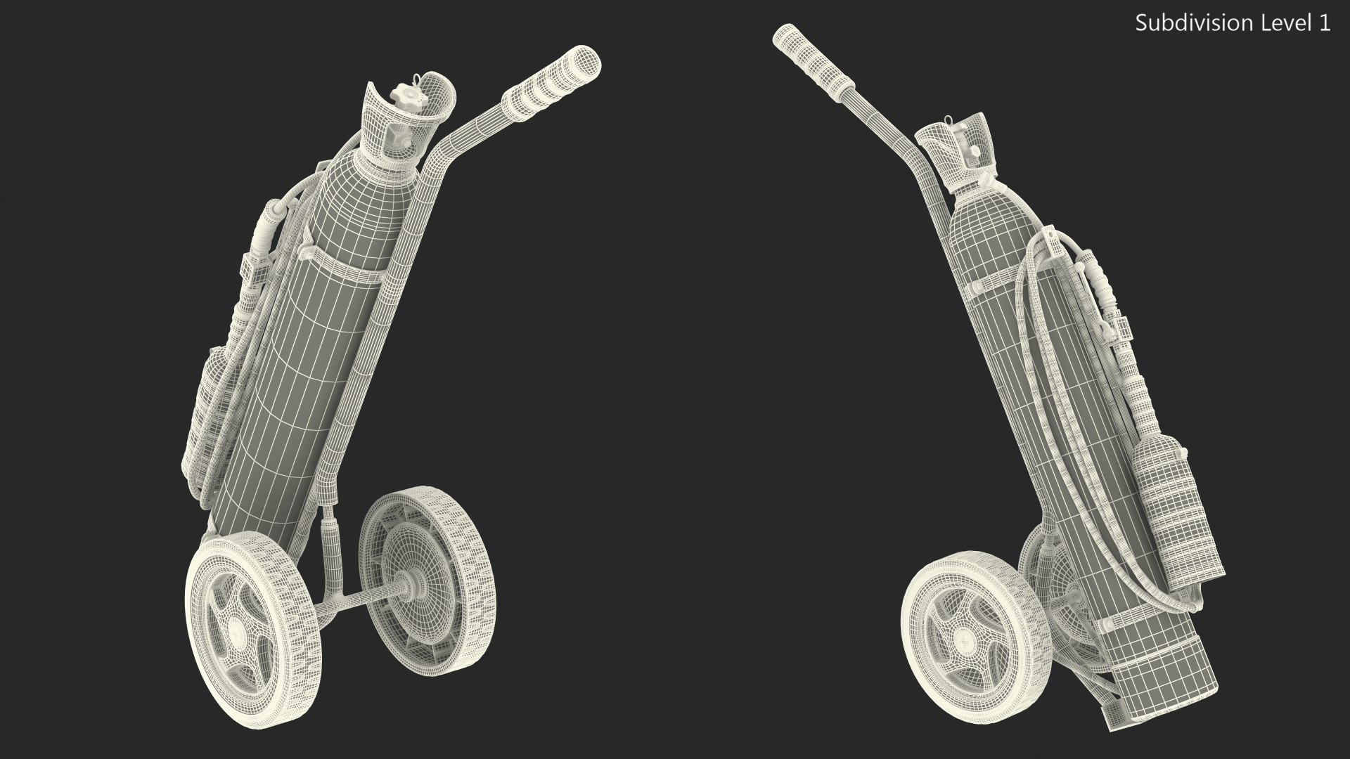 CO2 Trolley Type Fire Extinguisher 10Kg 3D model