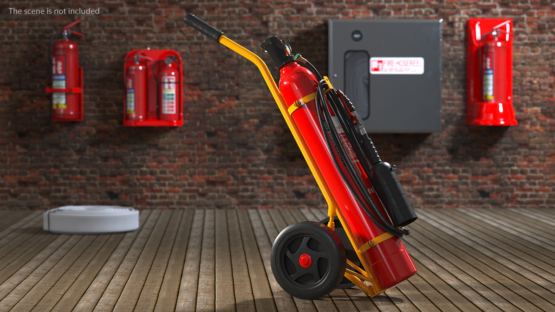 CO2 Trolley Type Fire Extinguisher 10Kg 3D model