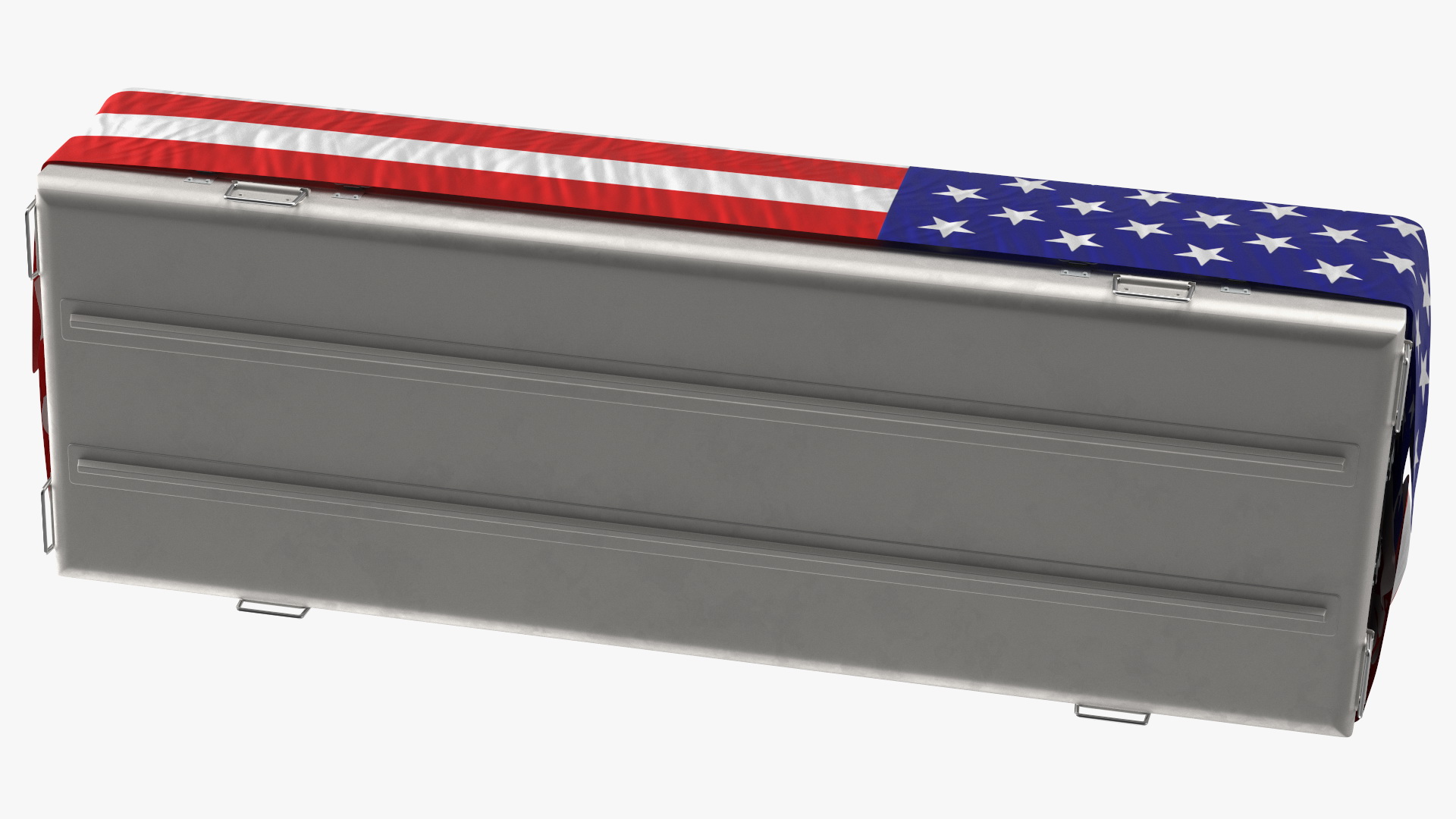 3D Flag Draped US Army Casket
