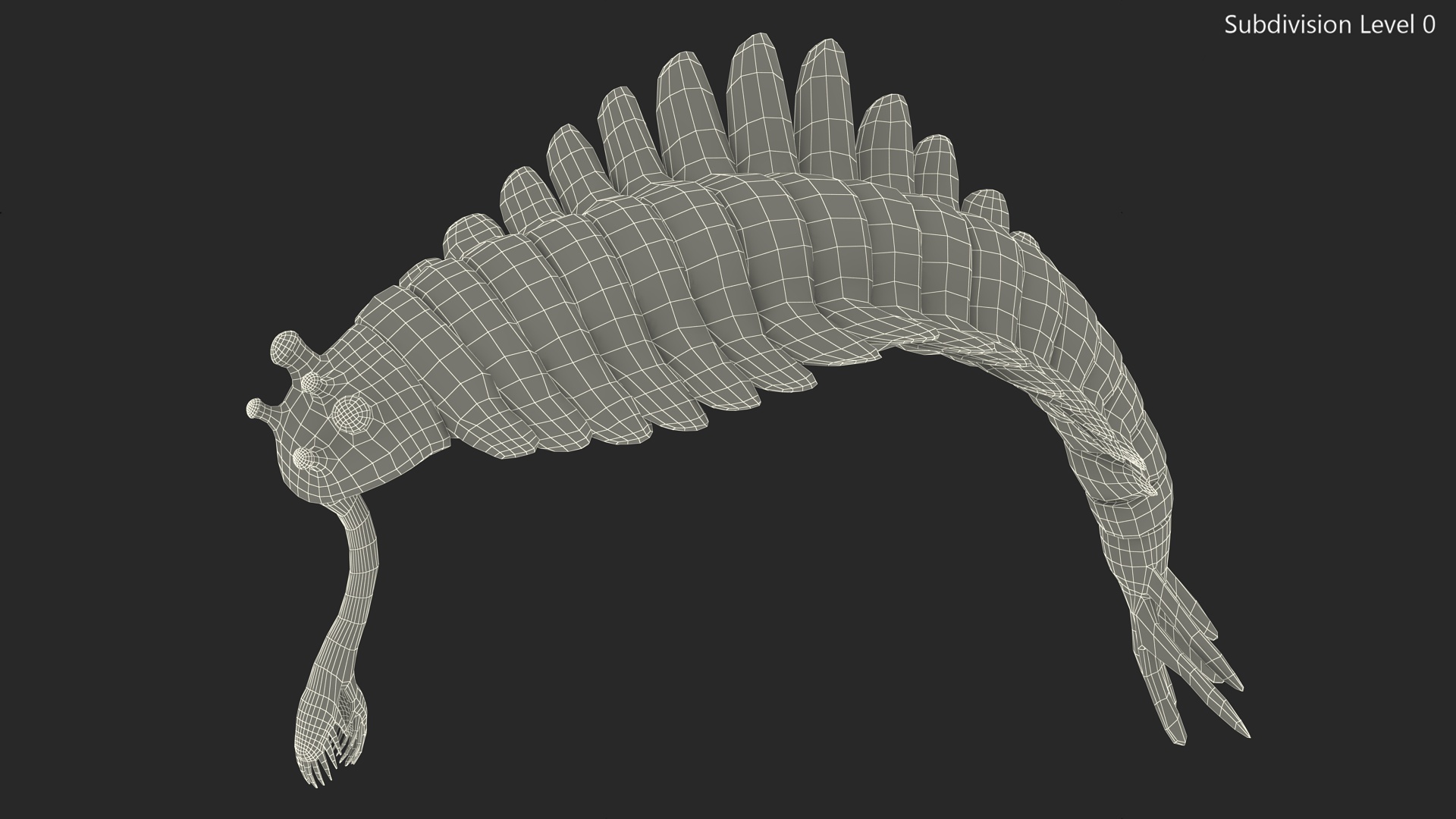 Green Opabinia Flip 3D model