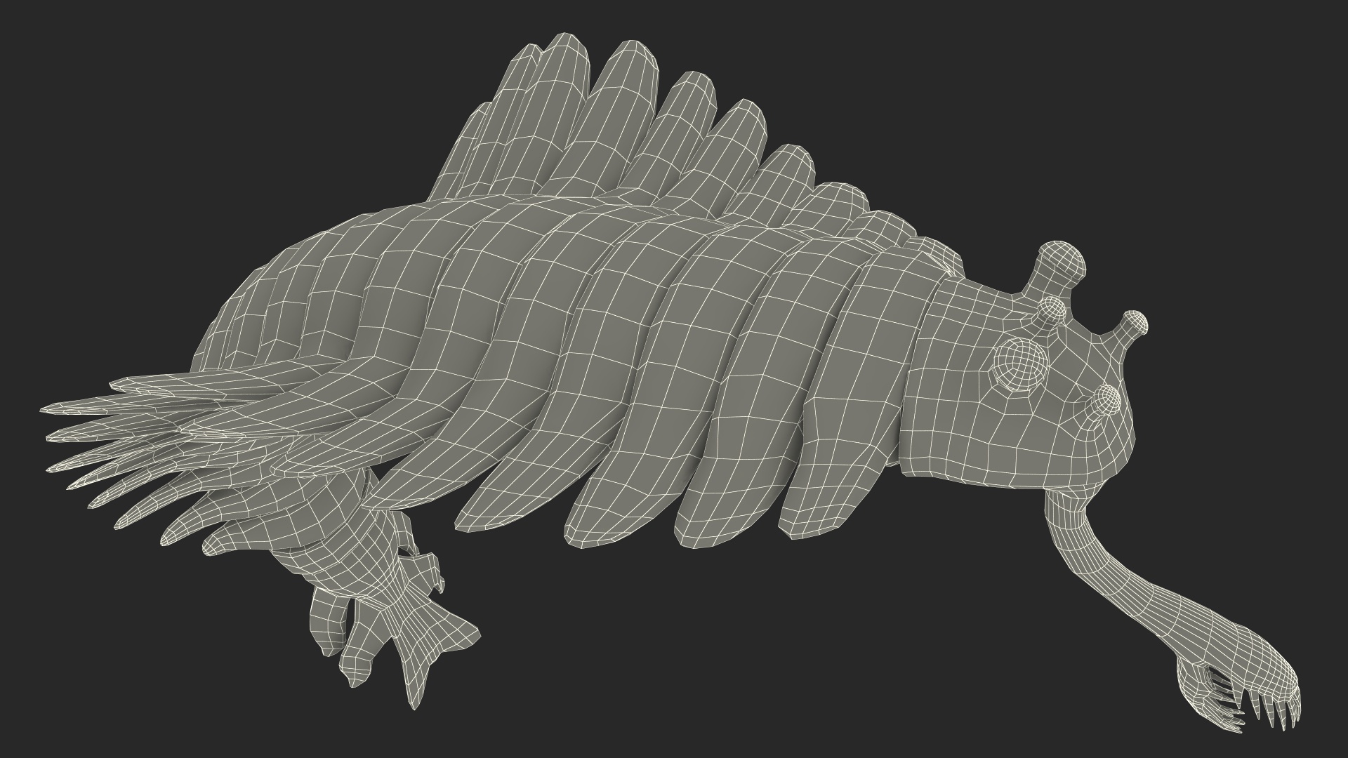 Green Opabinia Flip 3D model