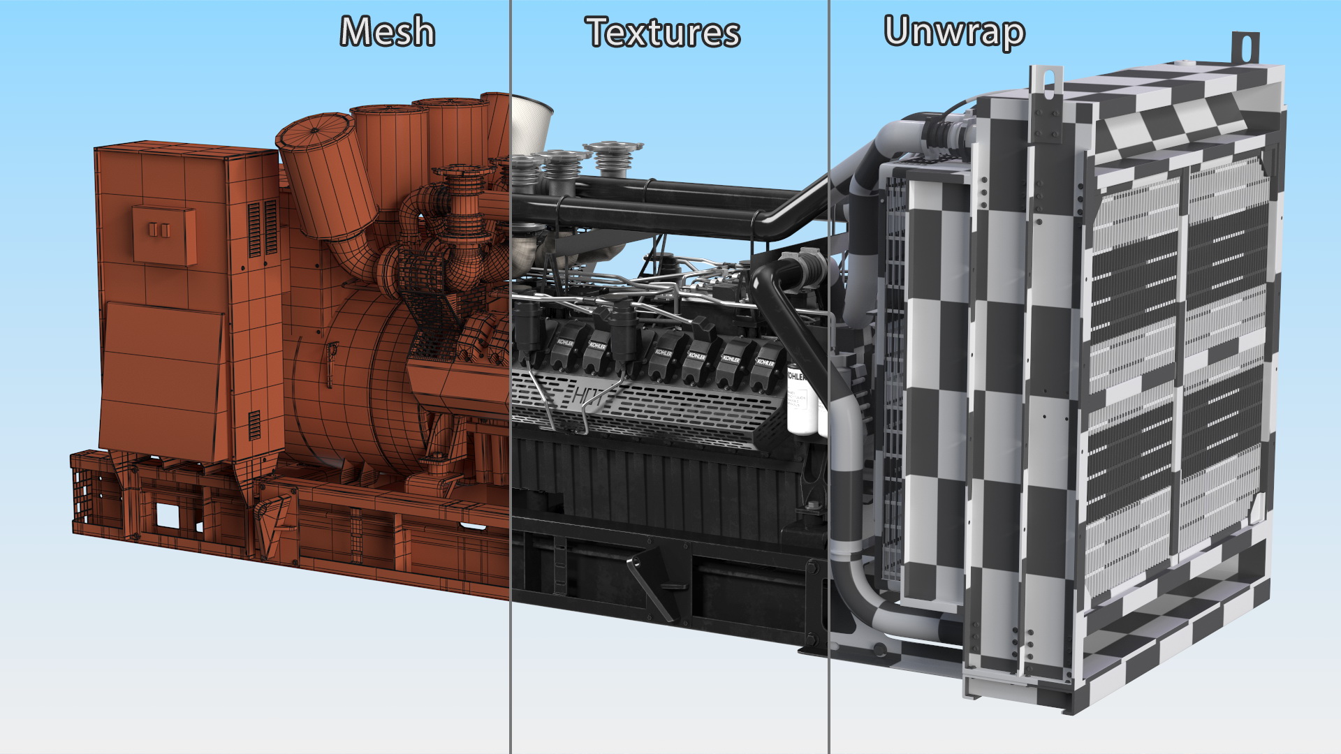 Kohler Industrial Diesel Generator 3D model