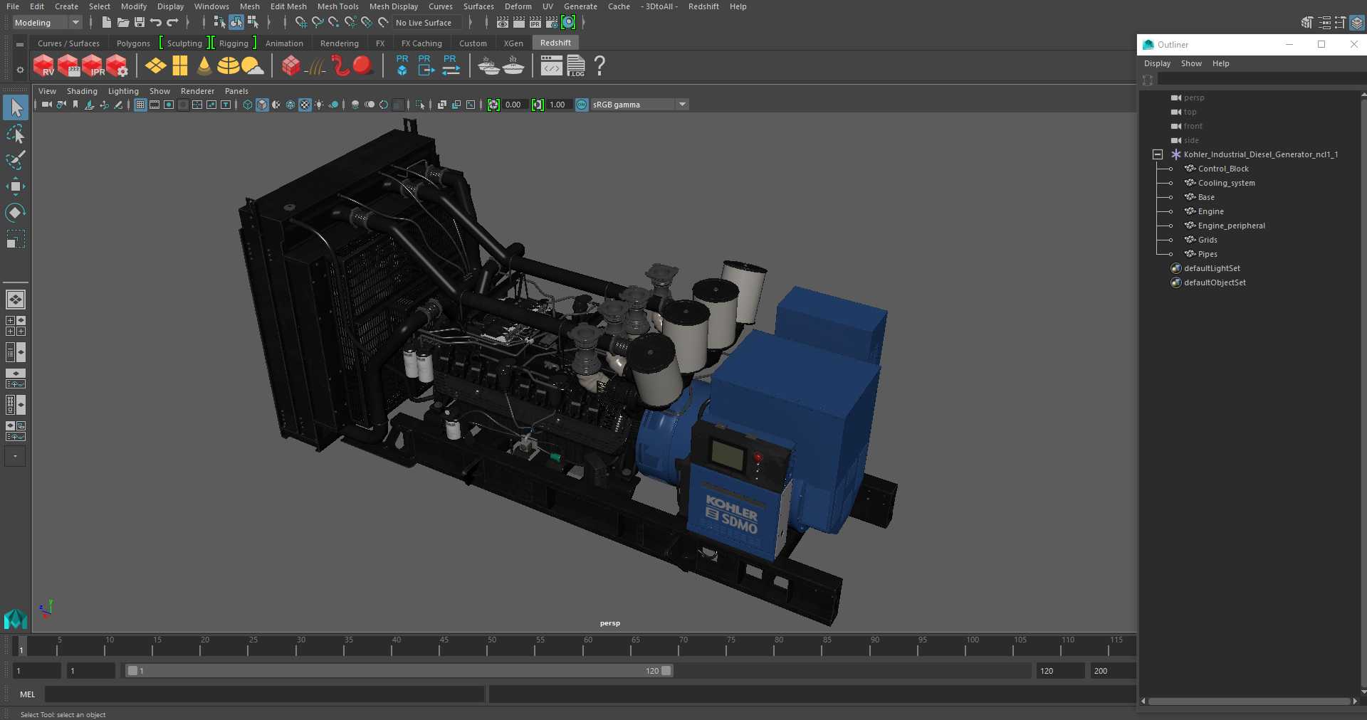 Kohler Industrial Diesel Generator 3D model