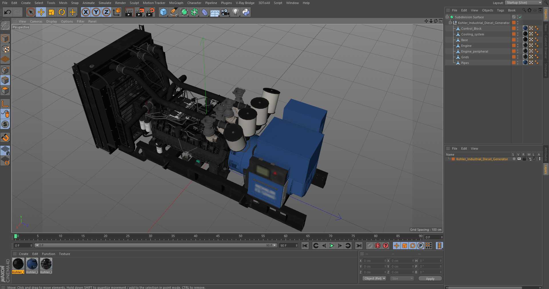 Kohler Industrial Diesel Generator 3D model