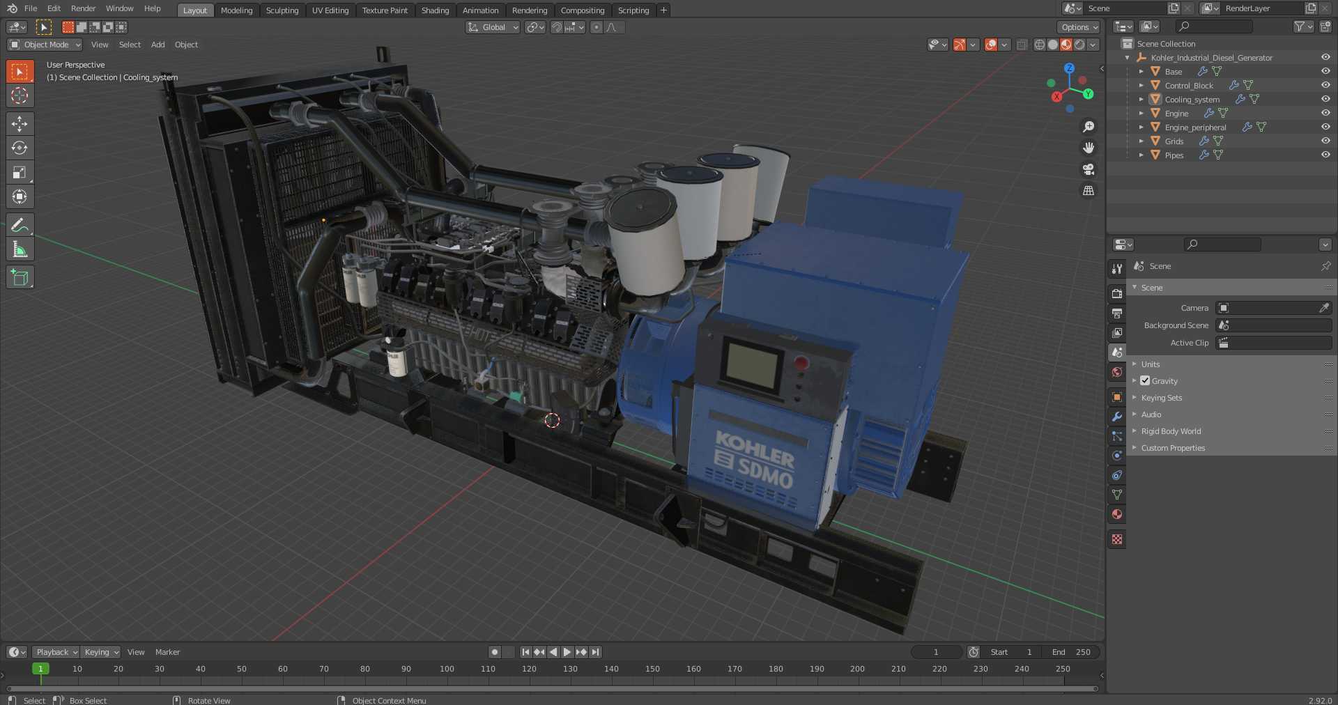 Kohler Industrial Diesel Generator 3D model