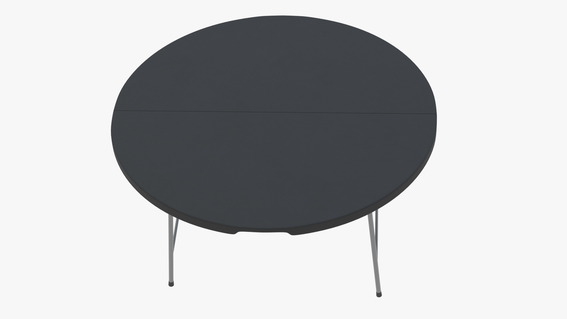 Round Folding Table Black Unfolded 3D model