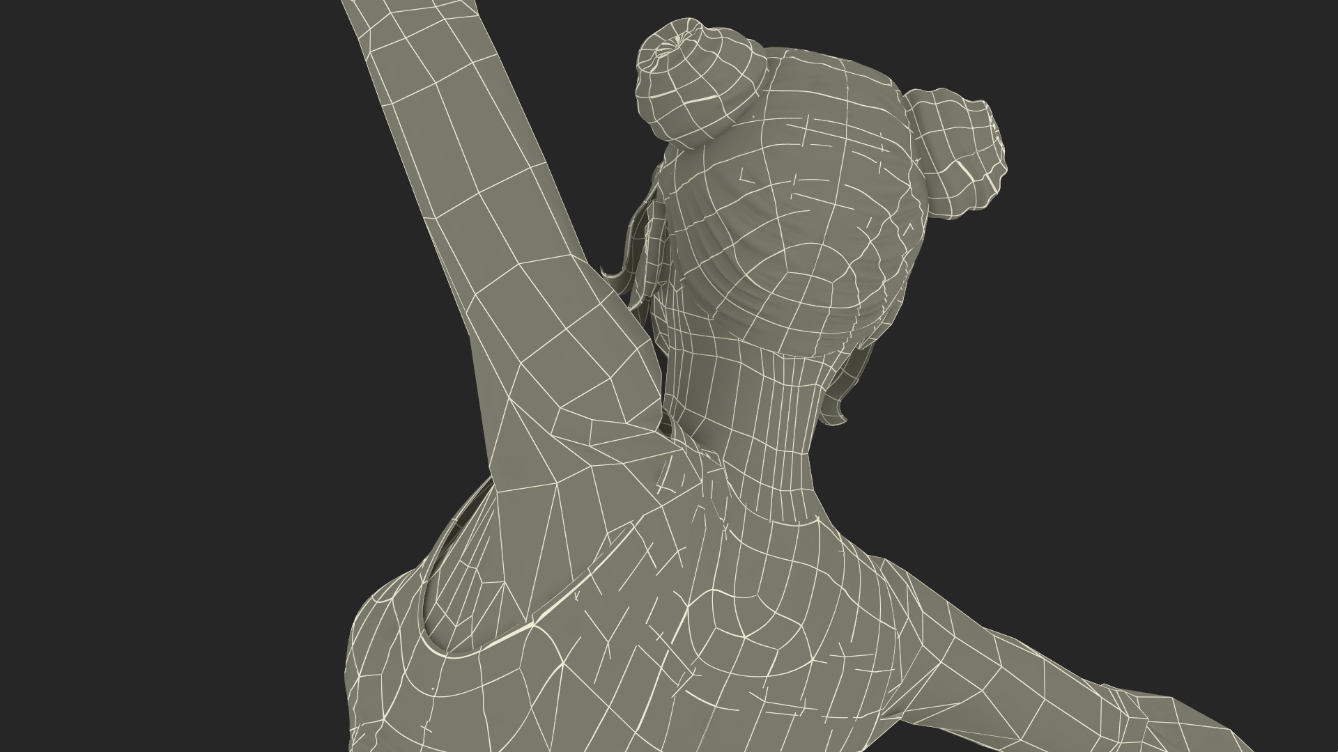 3D model European Woman Dancing with Pompoms