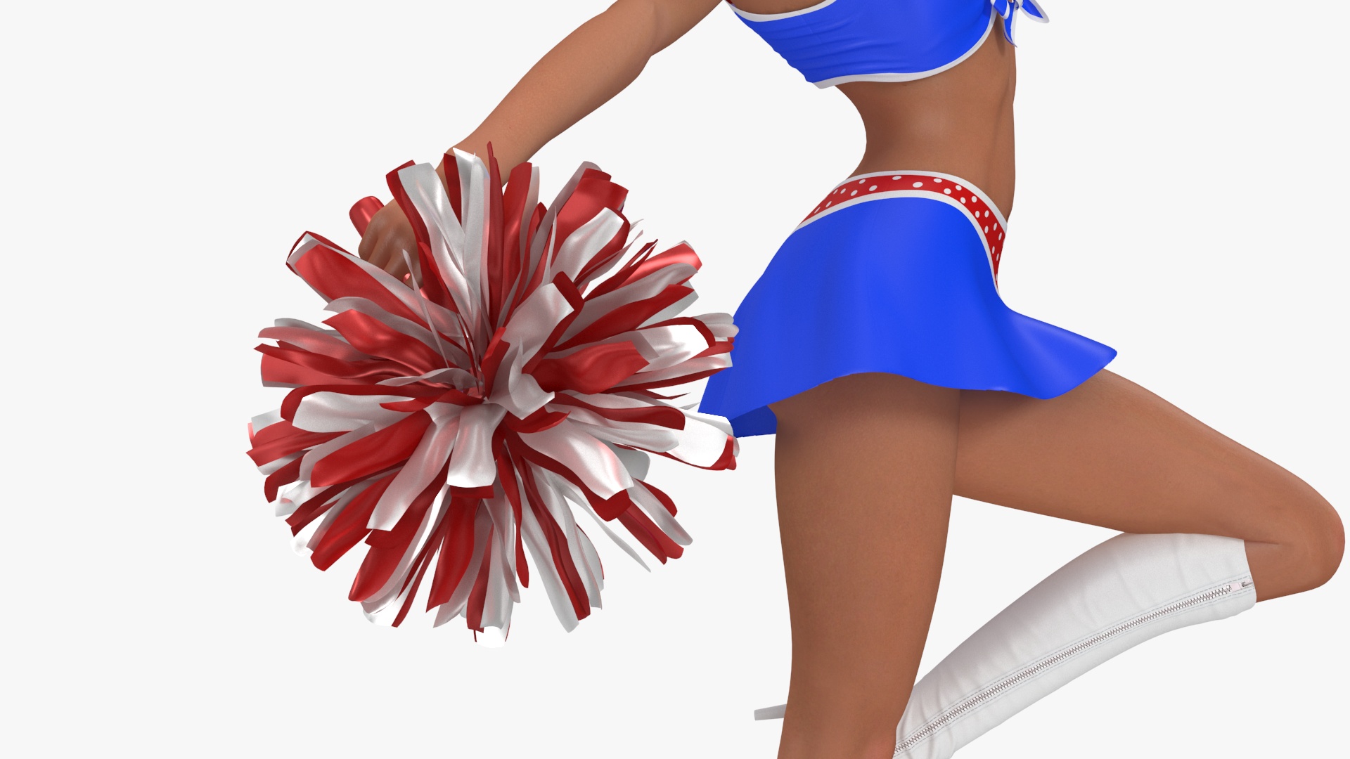 3D model European Woman Dancing with Pompoms