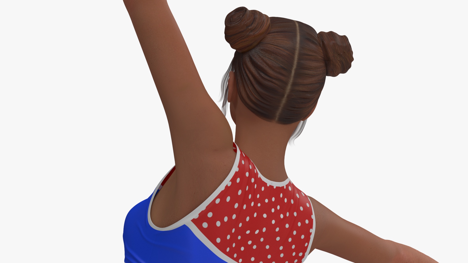 3D model European Woman Dancing with Pompoms