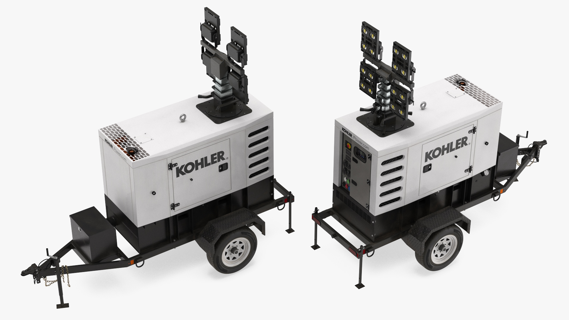 Kohler Mobile Generator with Lighting Mast Rigged 3D model