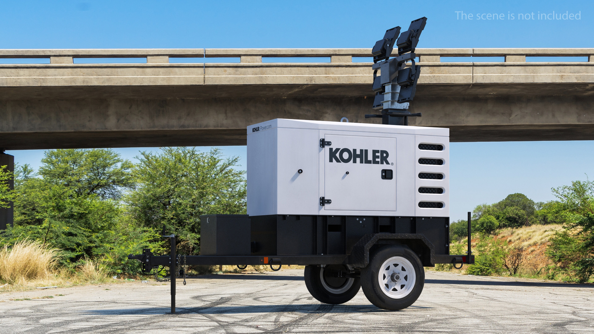Kohler Mobile Generator with Lighting Mast Rigged 3D model