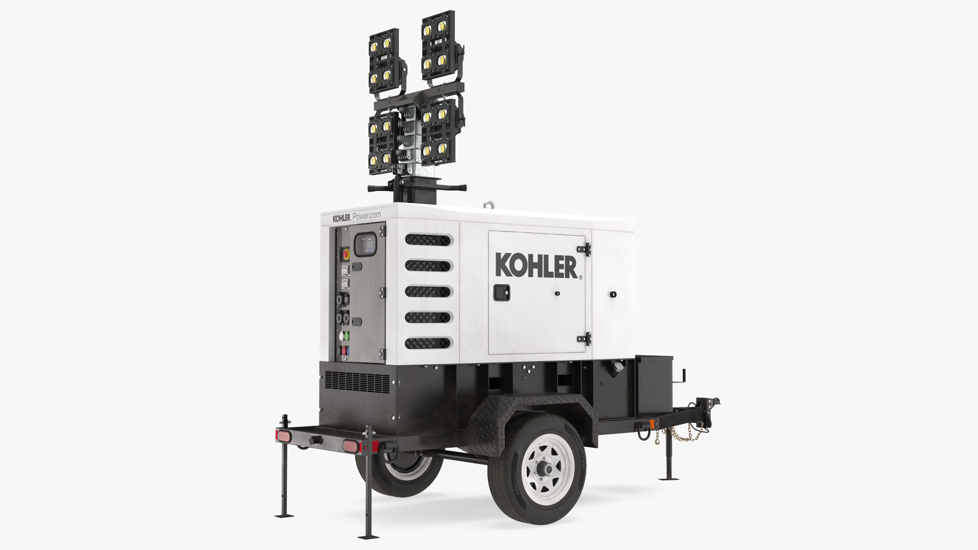 Kohler Mobile Generator with Lighting Mast Rigged 3D model