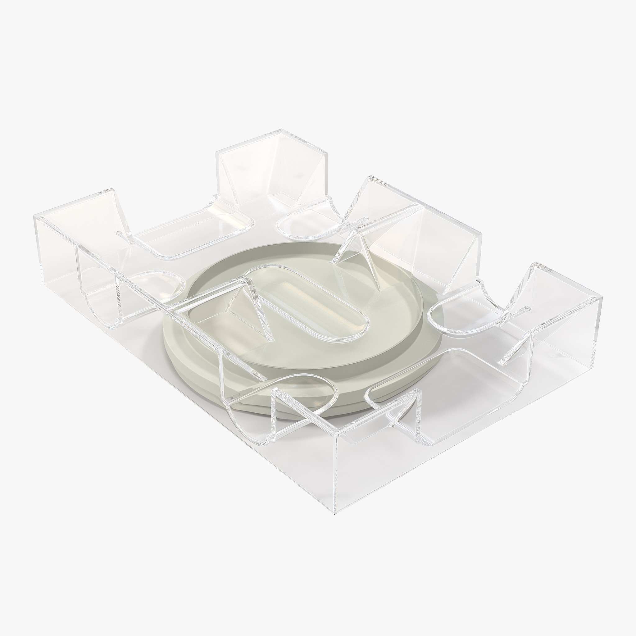 Dual Revolving Card Holder Deck 3D Model, view 3