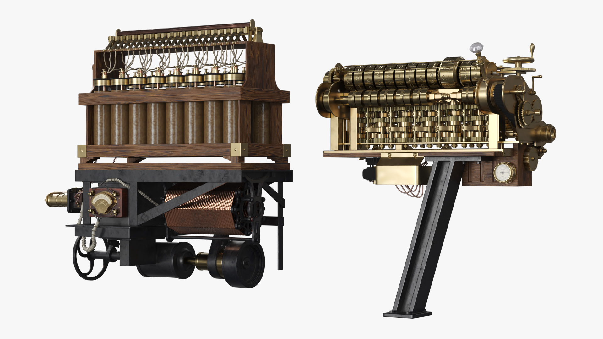 Vintage Steampunk Mechanical Engine Set - view 2