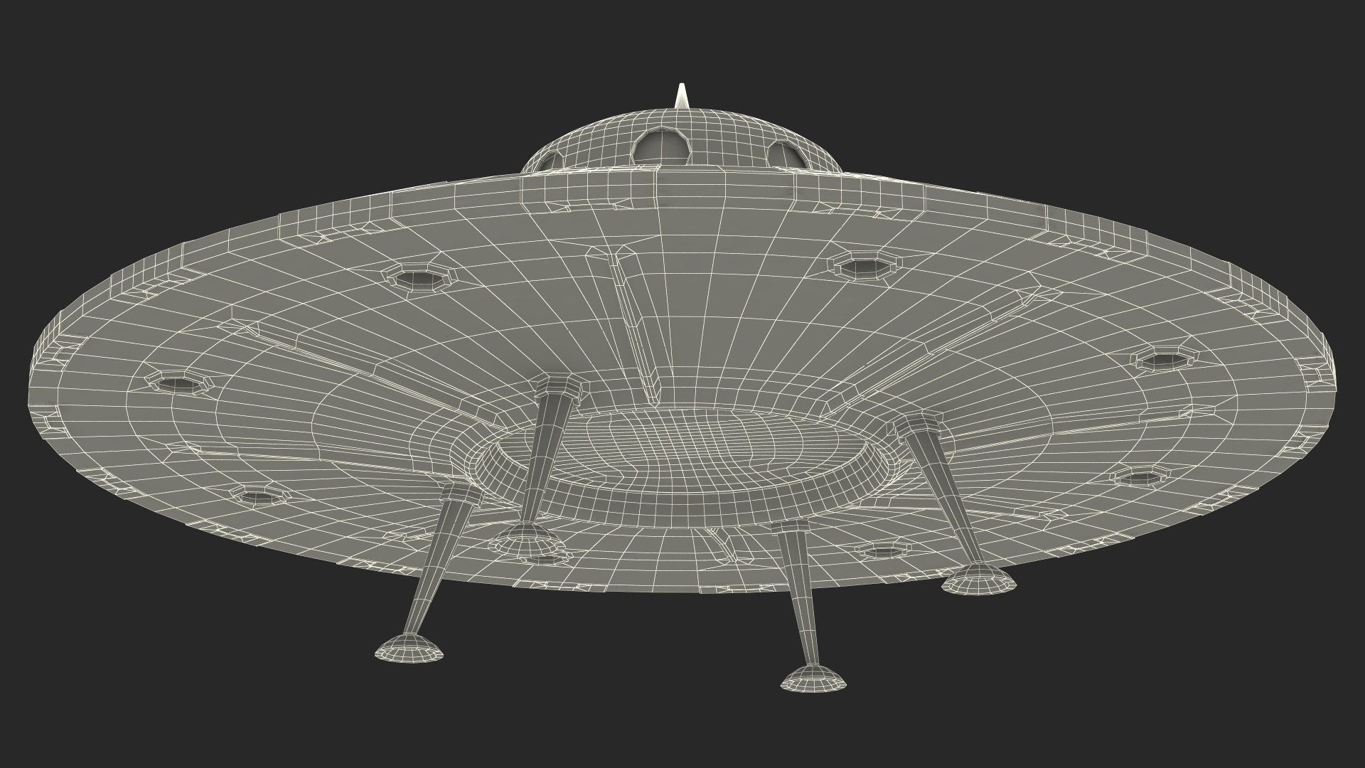 3D model Retro UFO Ship Stand