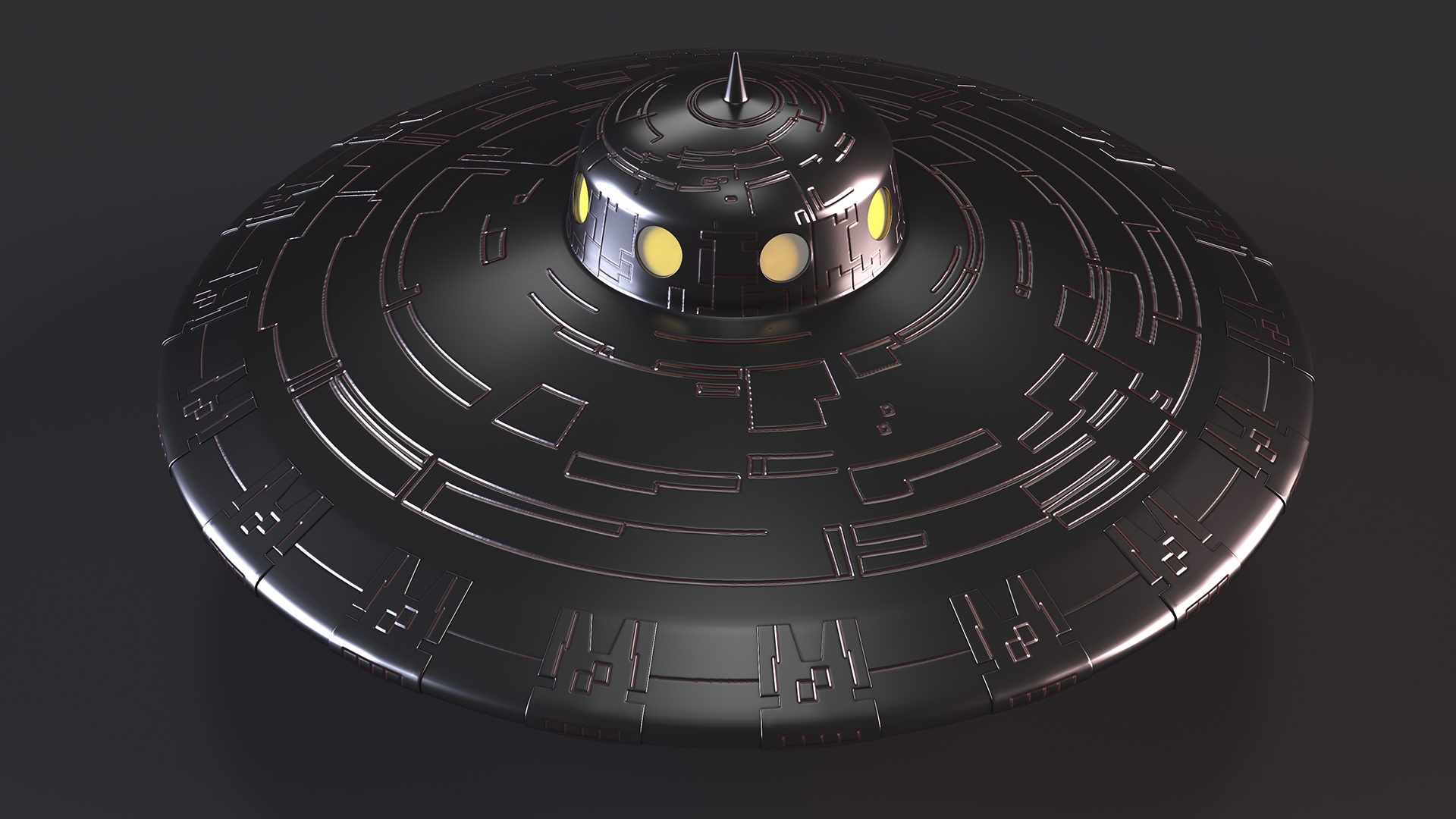 3D model Retro UFO Ship Stand