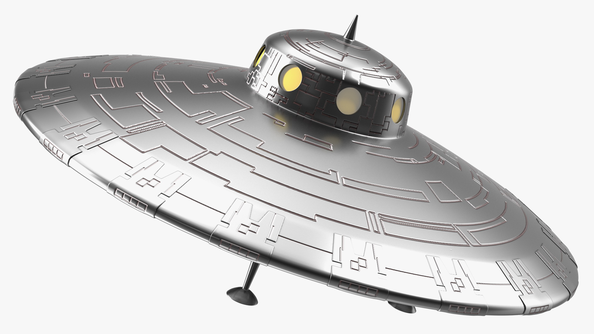 3D model Retro UFO Ship Stand