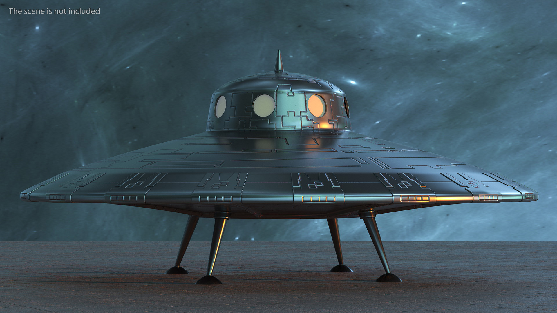 3D model Retro UFO Ship Stand