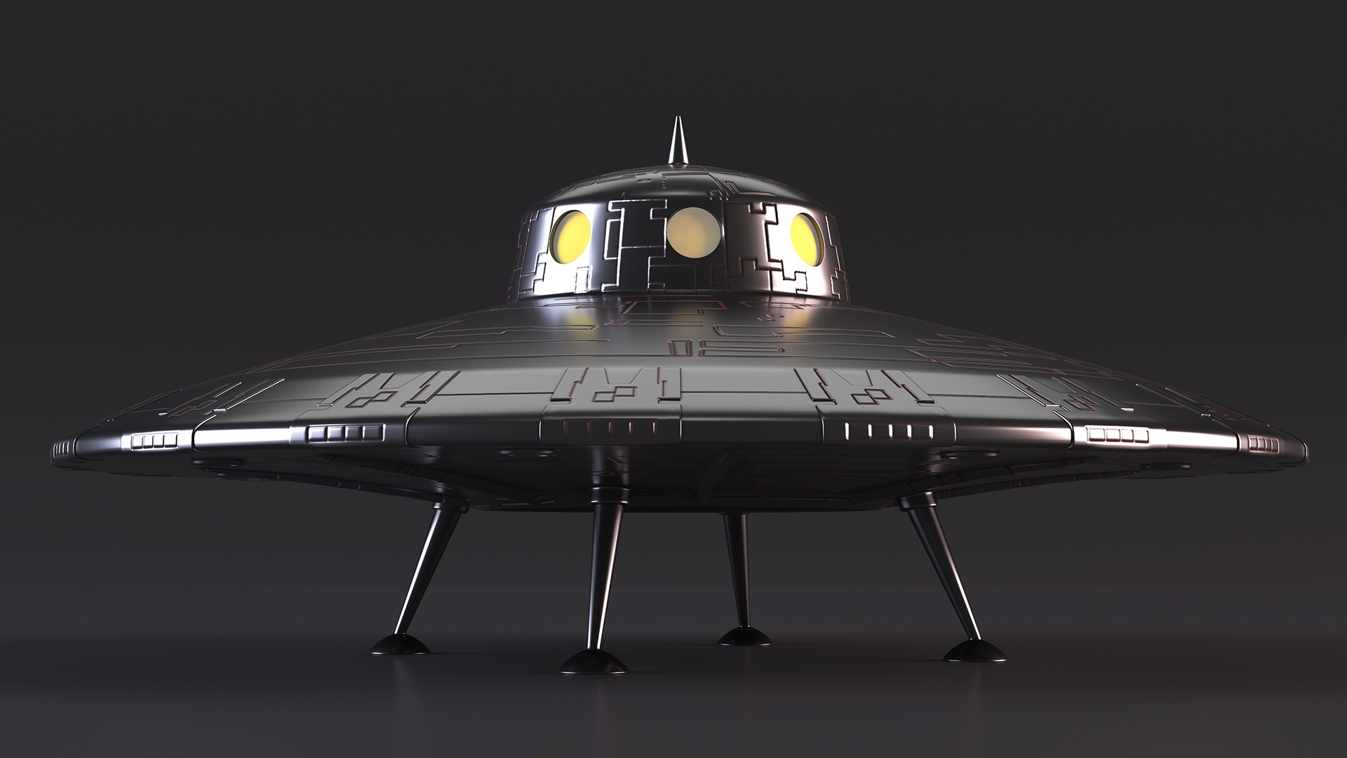 3D model Retro UFO Ship Stand