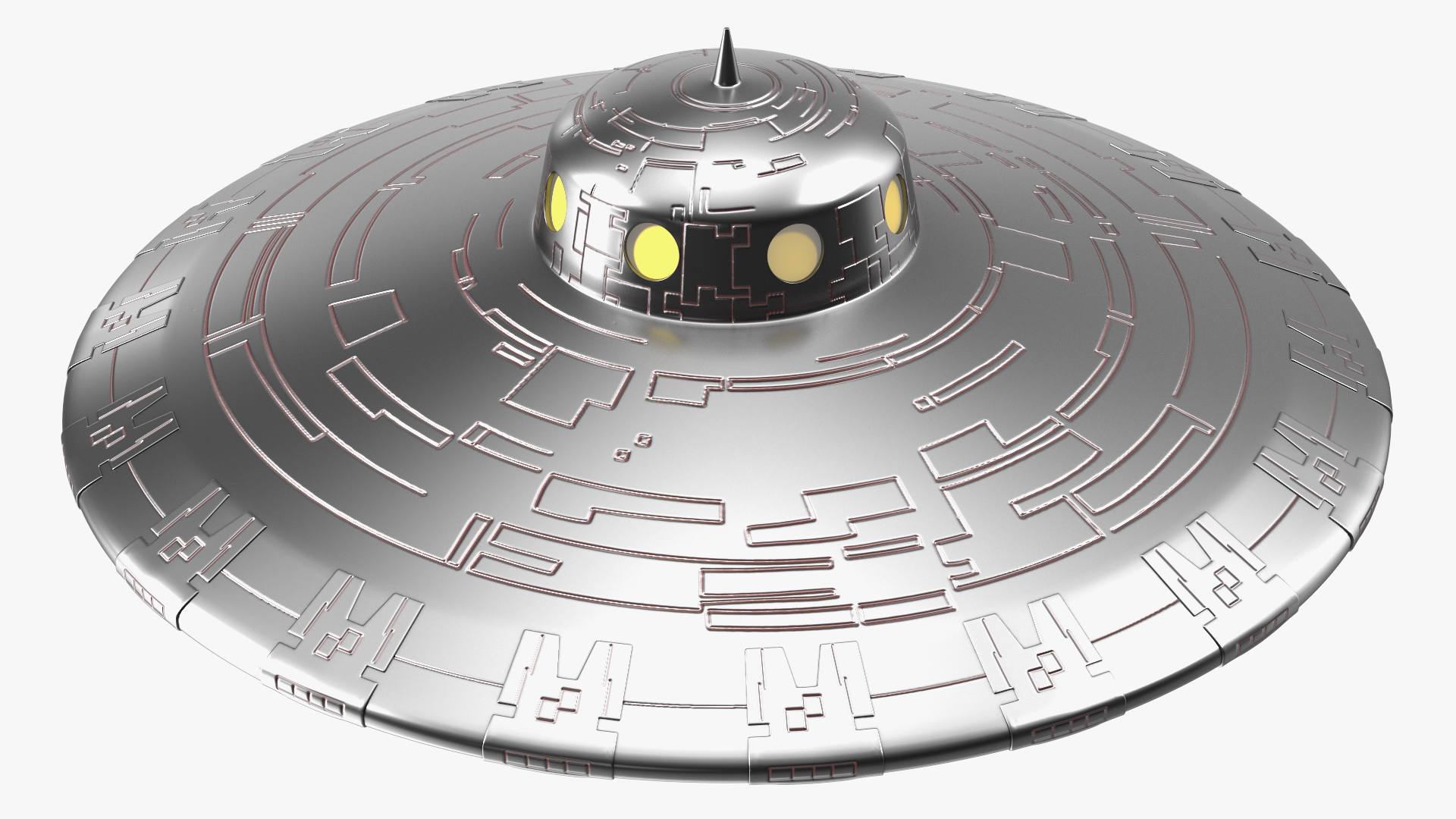 3D model Retro UFO Ship Stand