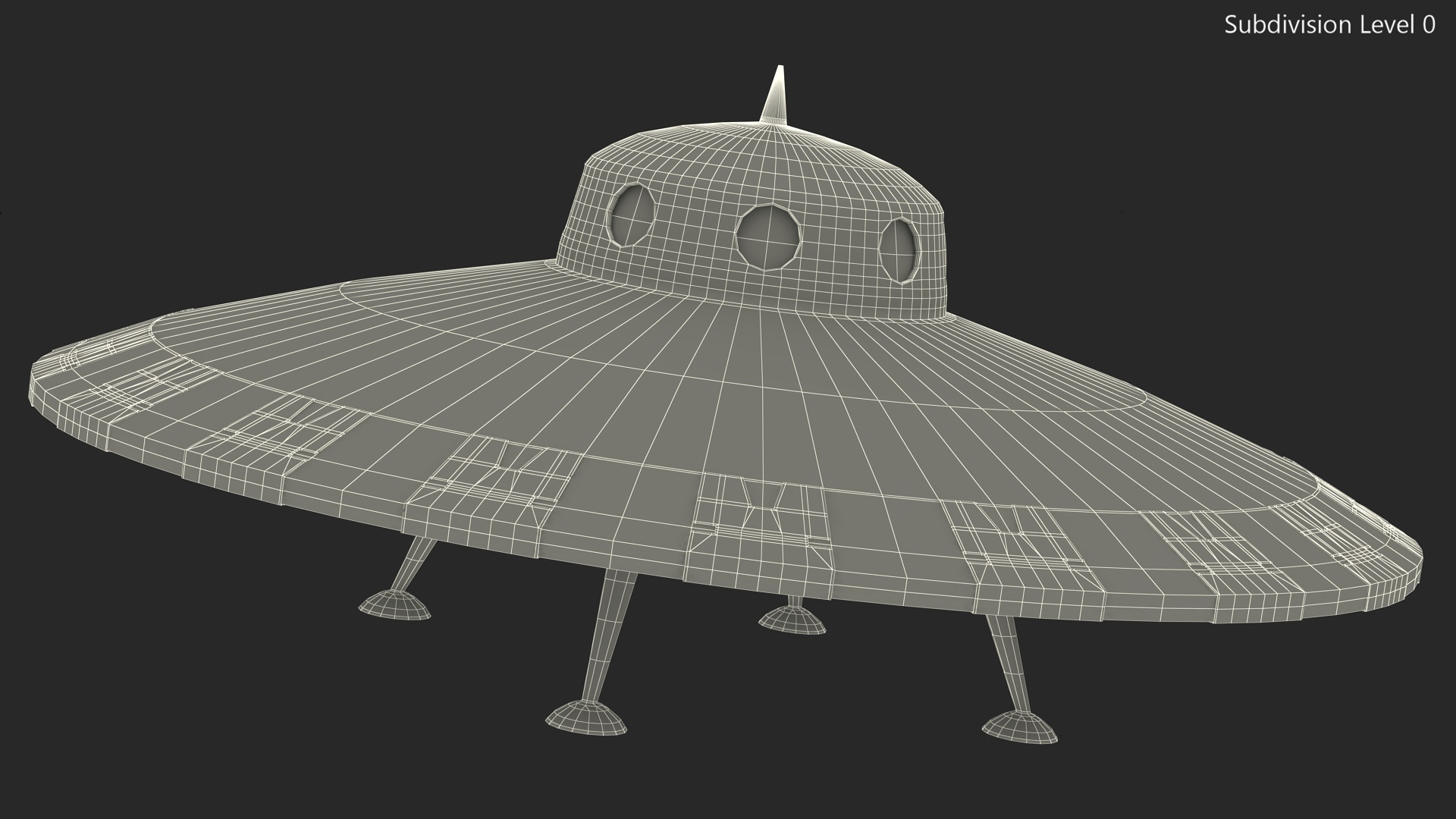 3D model Retro UFO Ship Stand